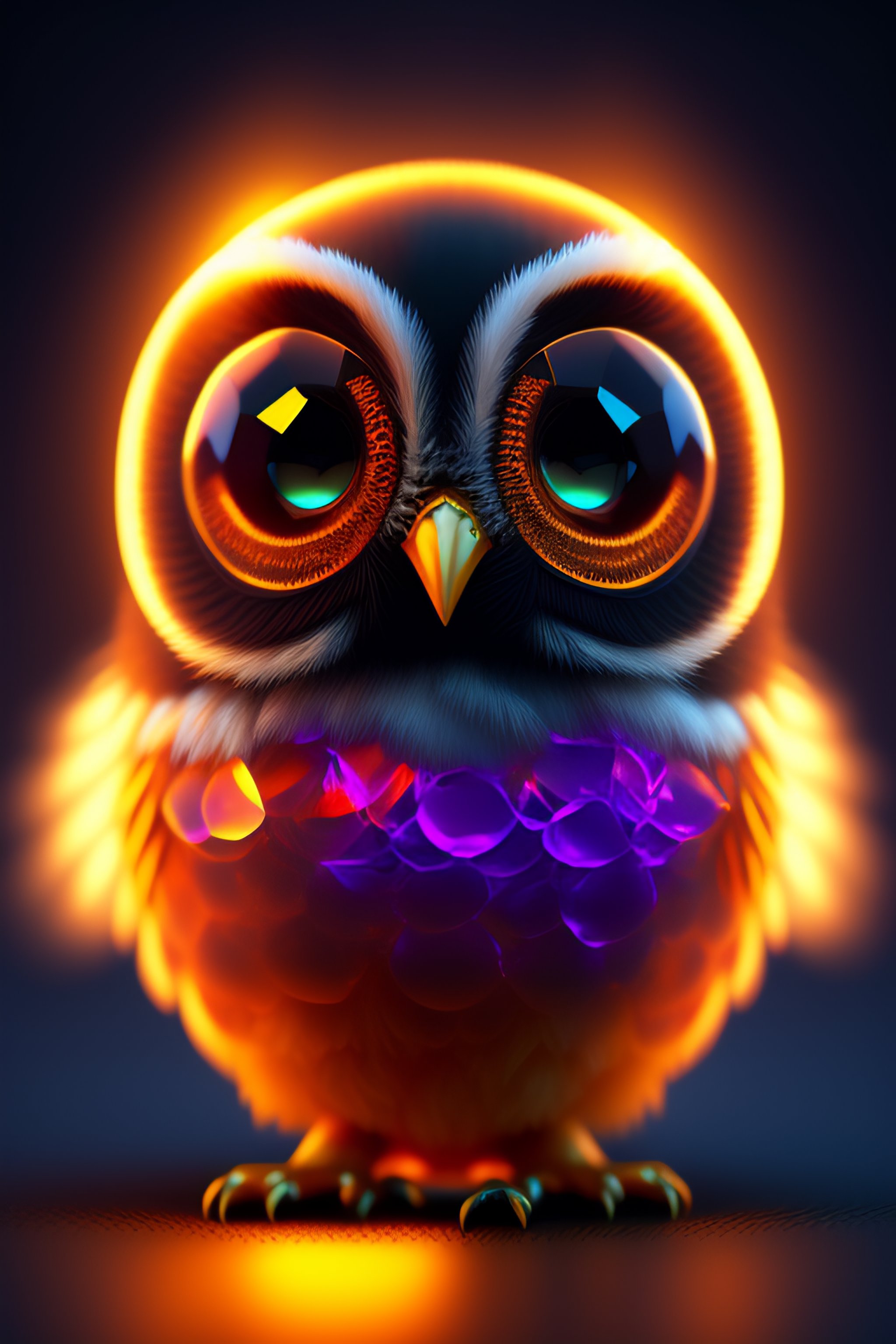 Lexica A Cute Adorable Baby Owl Made Of Crystal Ball With Low Poly