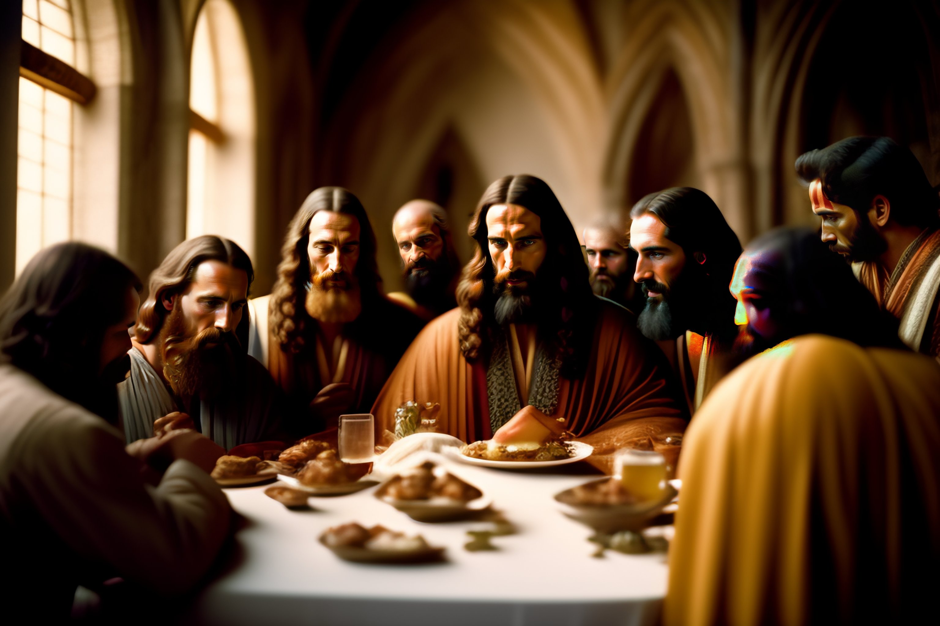 Lexica Hyper Realistic Color Photo Of The Last Supper Year Jesus