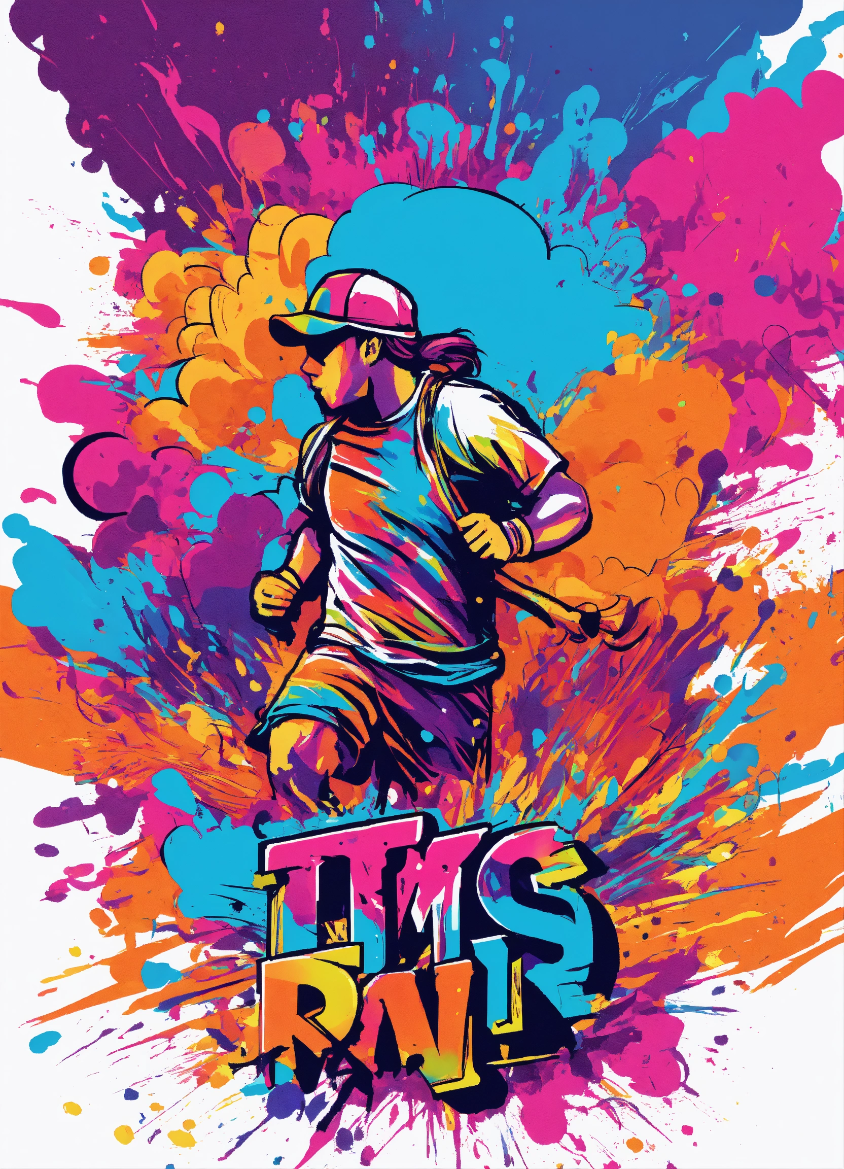 Lexica T Shirt Graphic For A Color Run Event On A White T Shirt