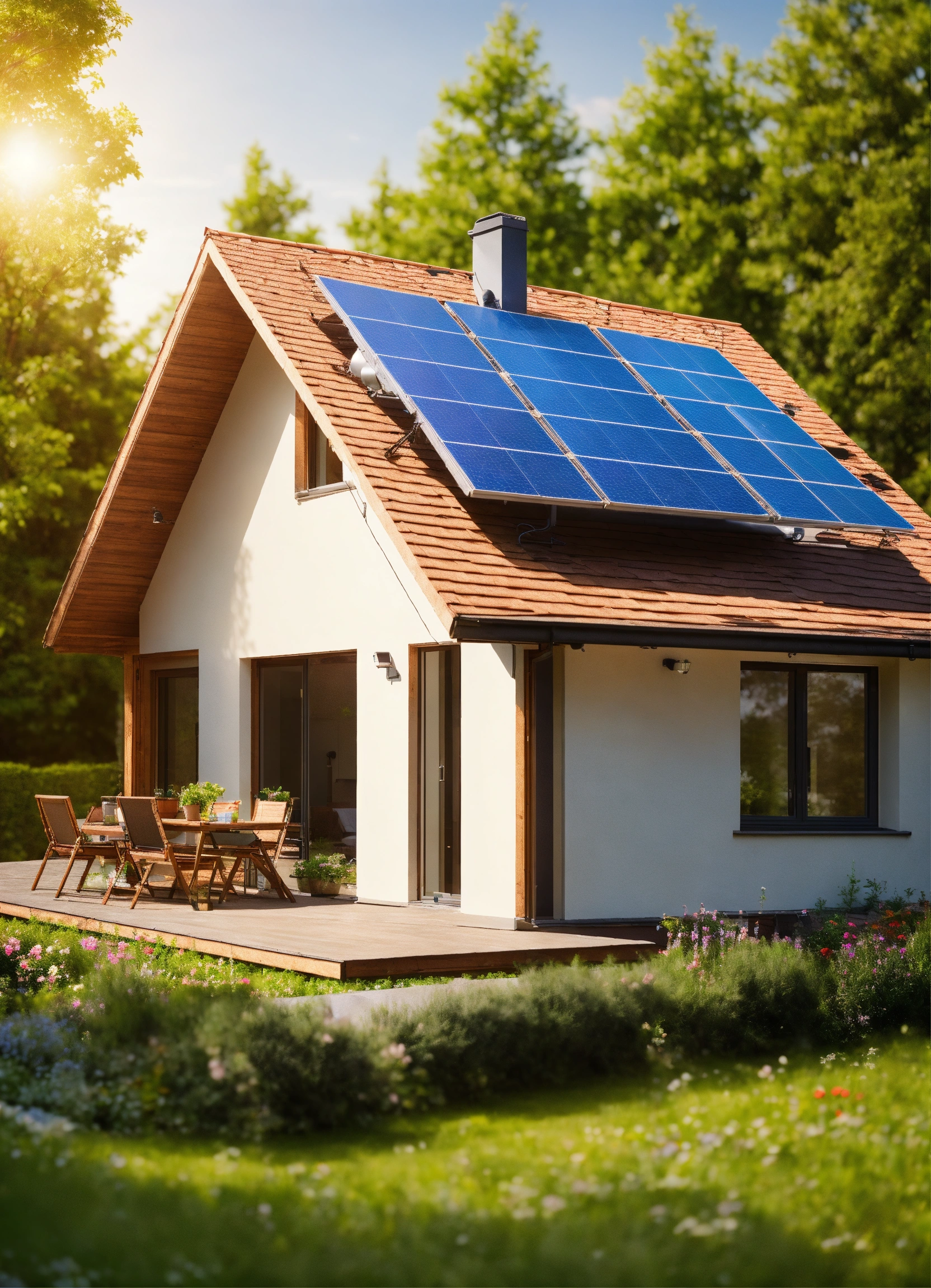 Lexica House With Photovoltaik System On The Roof With Garden Bright