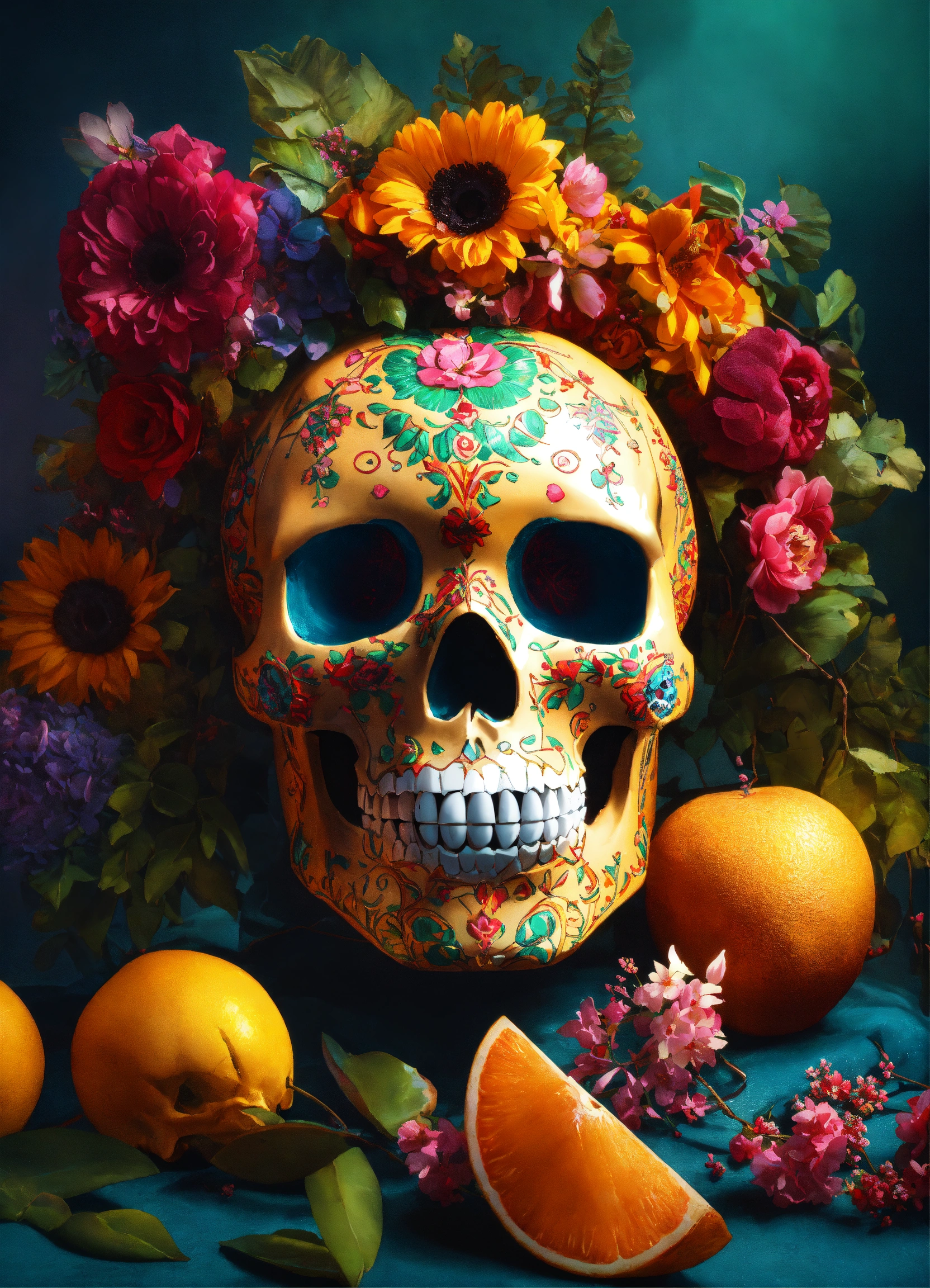 Lexica Stunning Still Life Photo Render Of A Mexican Skull Calavera