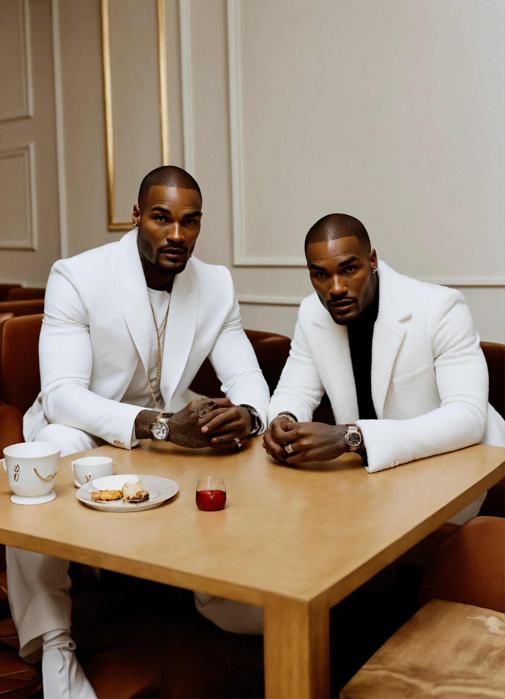 Lexica Tyson Beckford And Skepta Sitting At Black Dinning Room Table