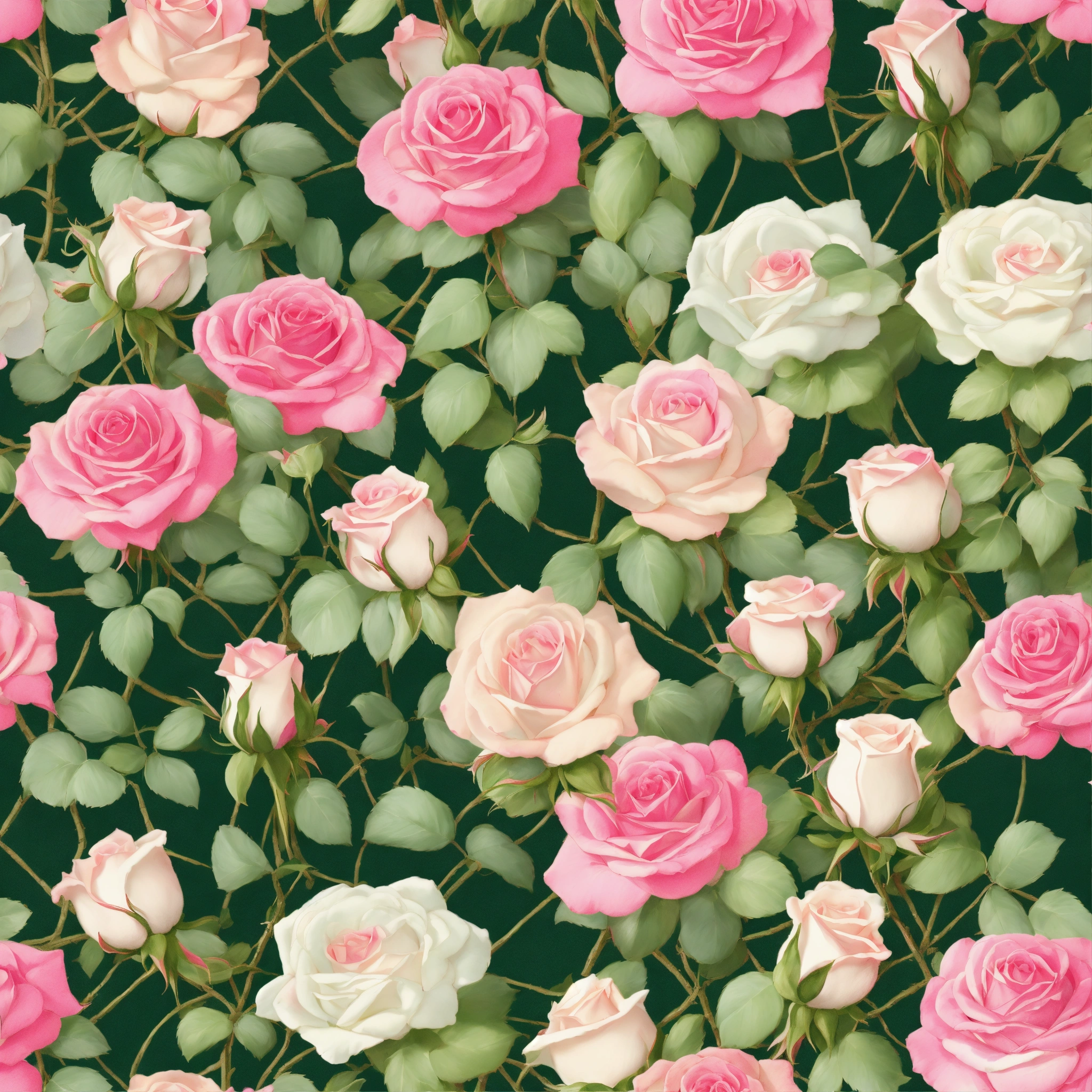 Lexica Create A Seamless Pattern With Many Small Pink And White Rose