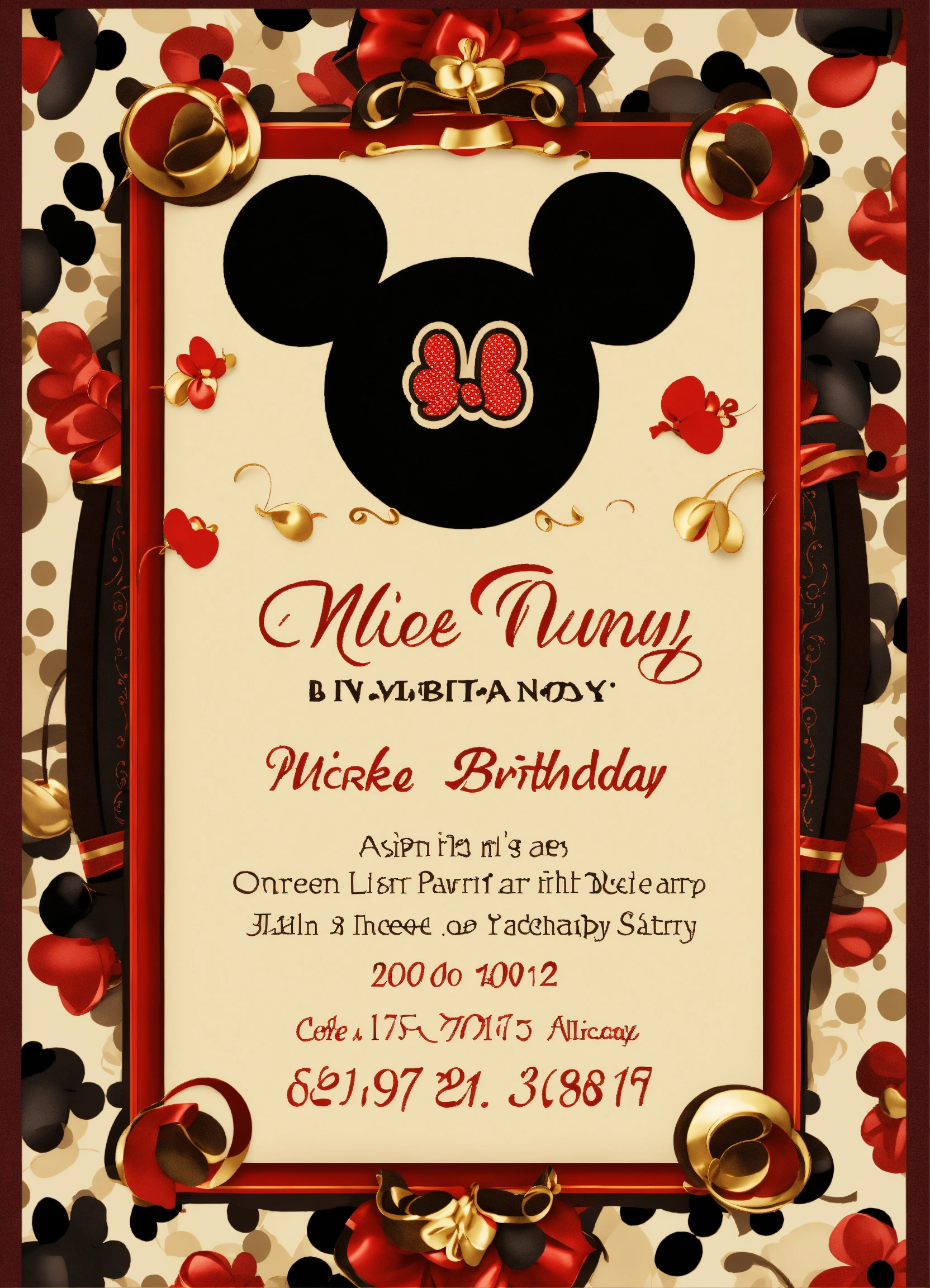 Lexica An Elegant Mickey Mouse Birthday Party Invitation Card