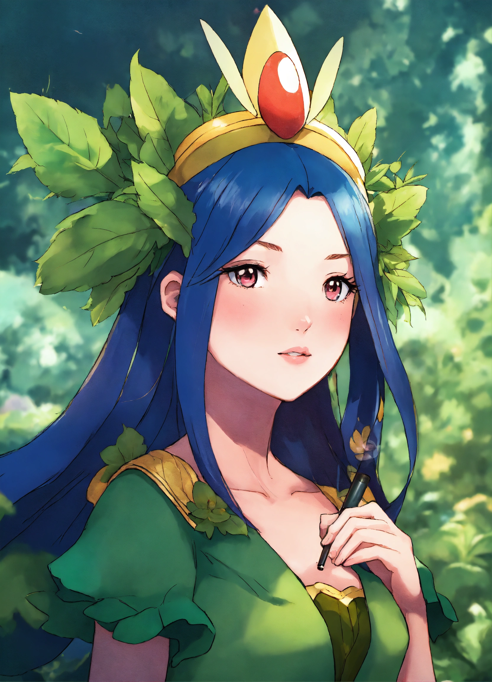 Lexica The Oddish Pokemon Personified As A Human Princess Smoking A