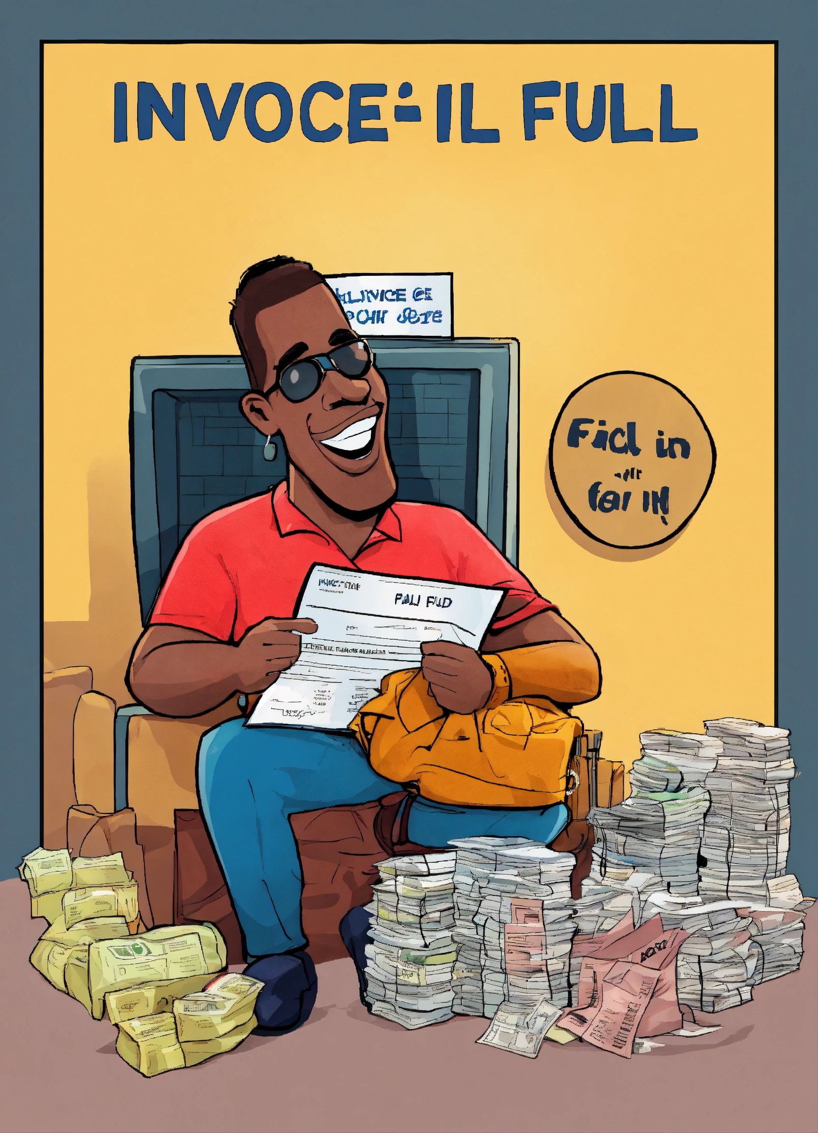 Lexica Invoice Paid In Full Cartoon Poster