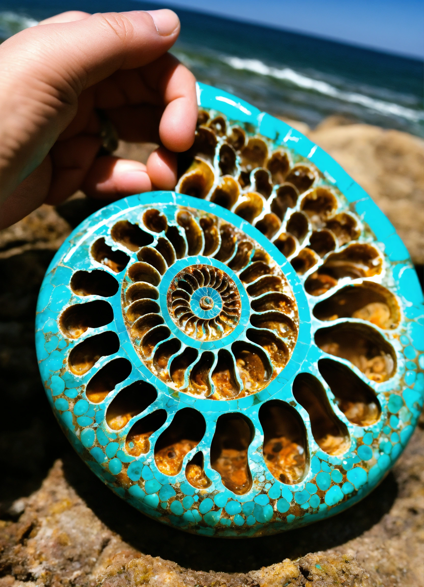 Lexica Turquoise Magical Ammonite Fossil