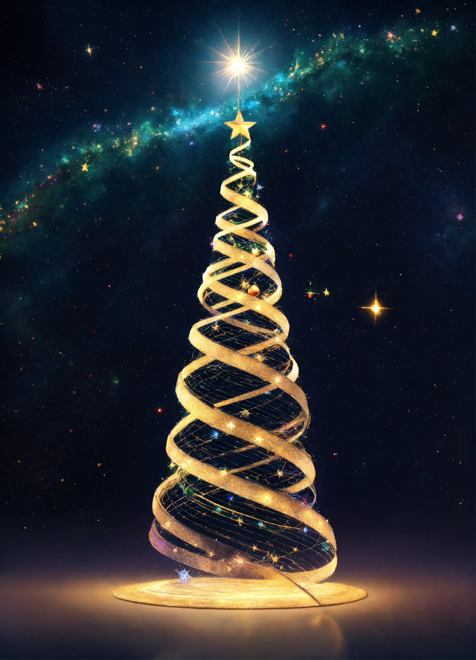 Lexica Christmas Tree Spiral Universe Stars