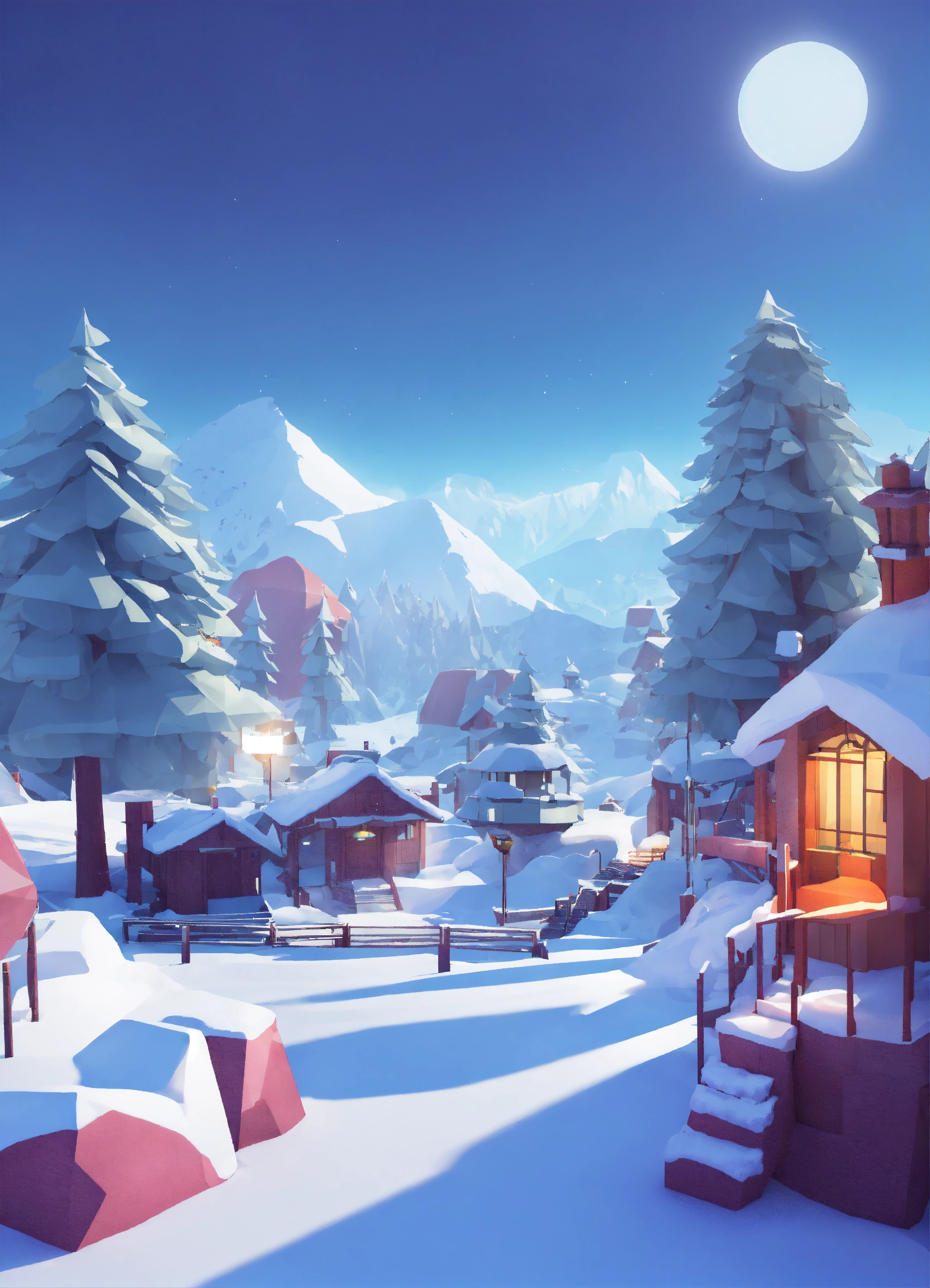 Lexica Snowy D Platformer Game Low Poly Concept Art