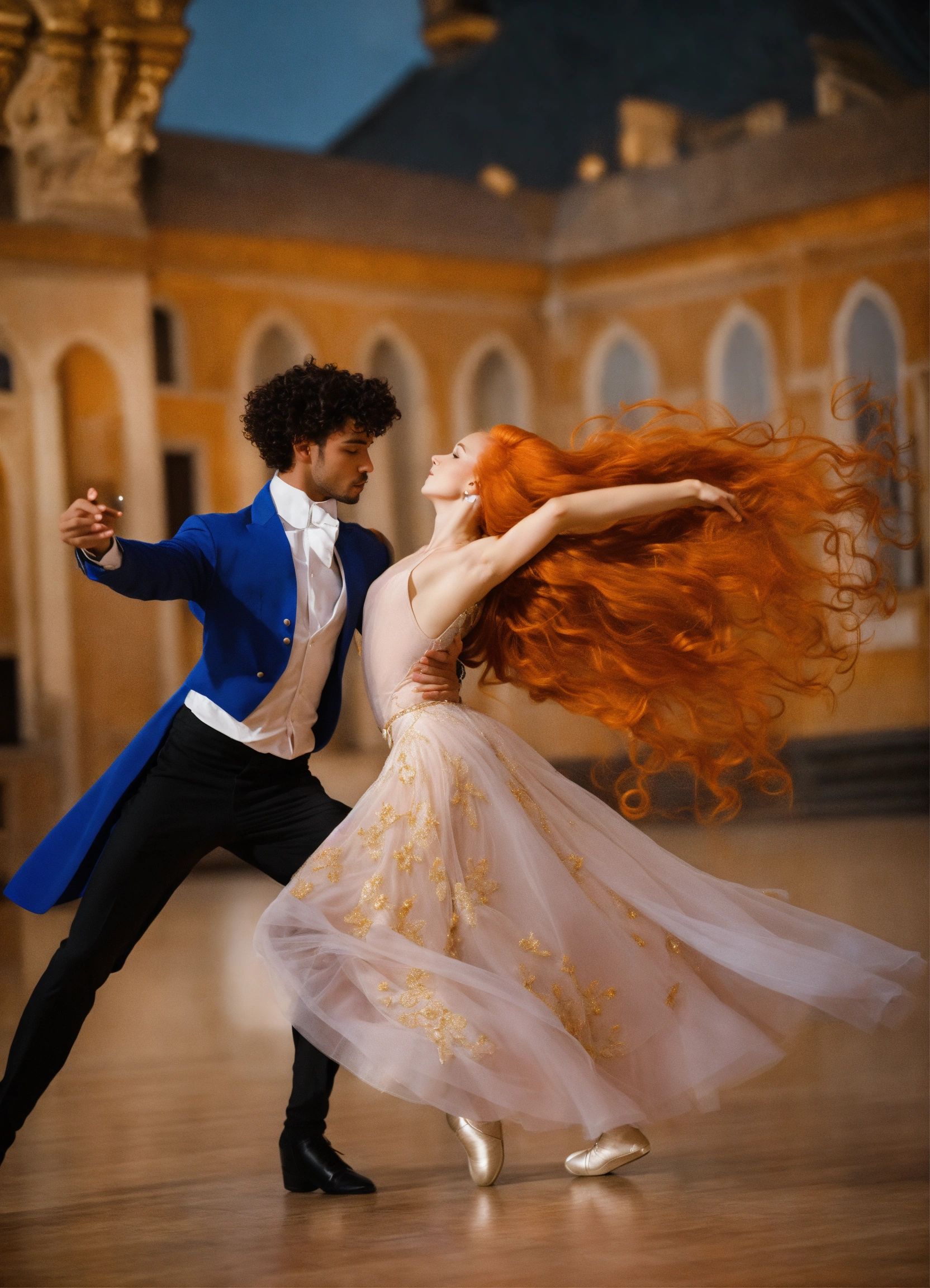 Lexica Princesse Aux Cheveux Roux Danse Avec Un Homme