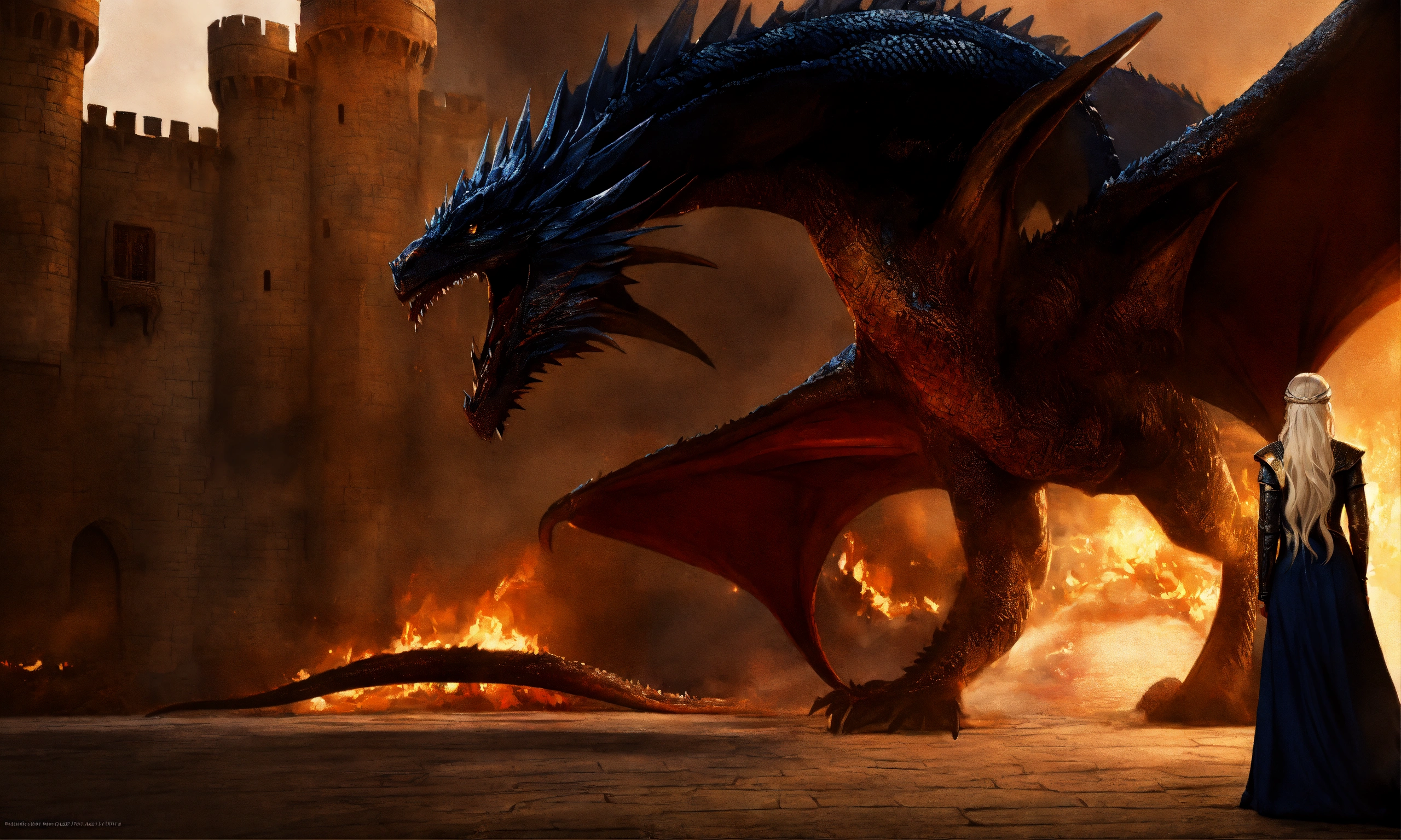 Lexica Daenerys Targaryen With A Dragon In The Castle Art