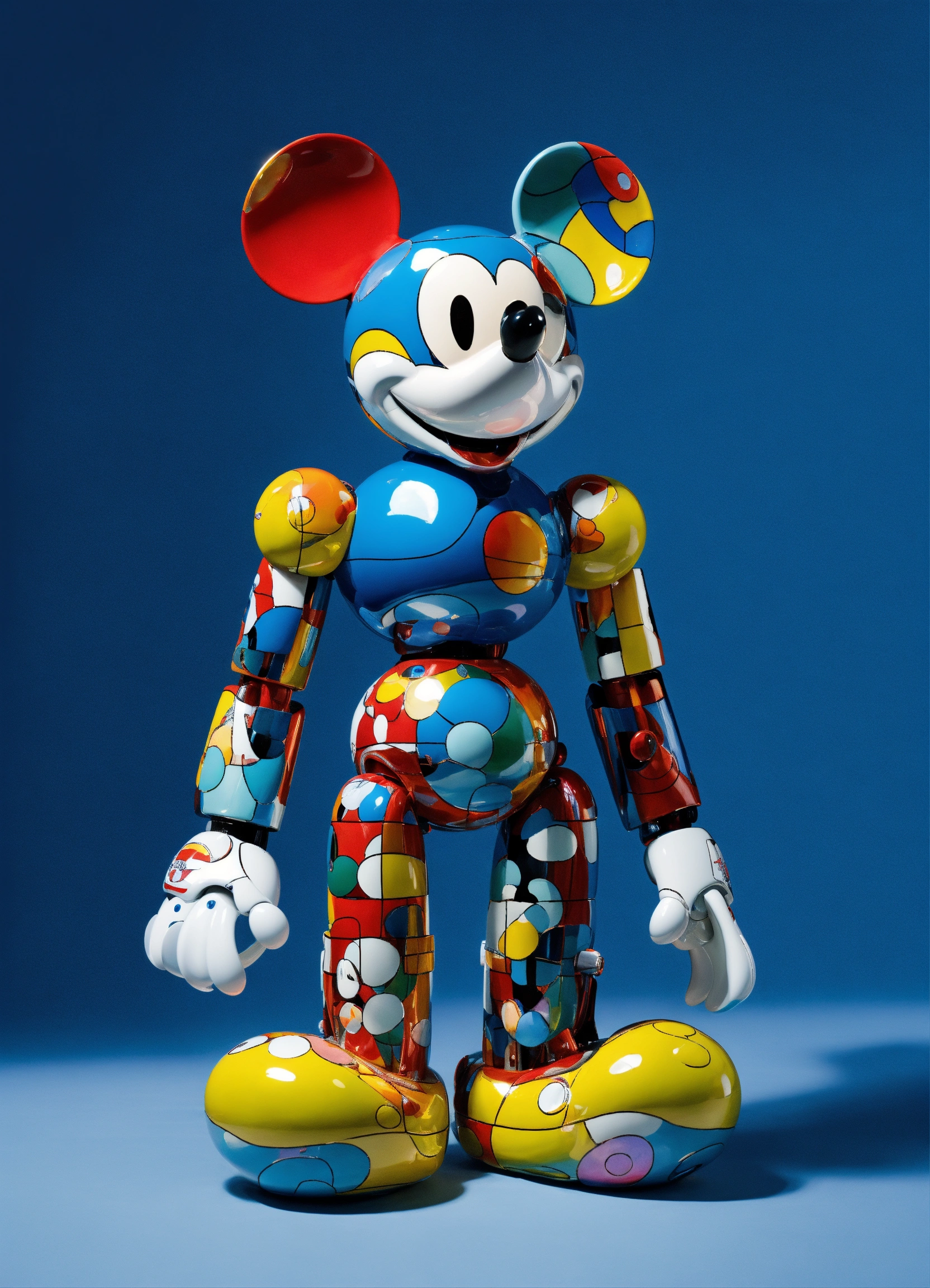 Lexica Mickey Robot Jeff Koons Murakami Ceramics Pop Art Blue Background