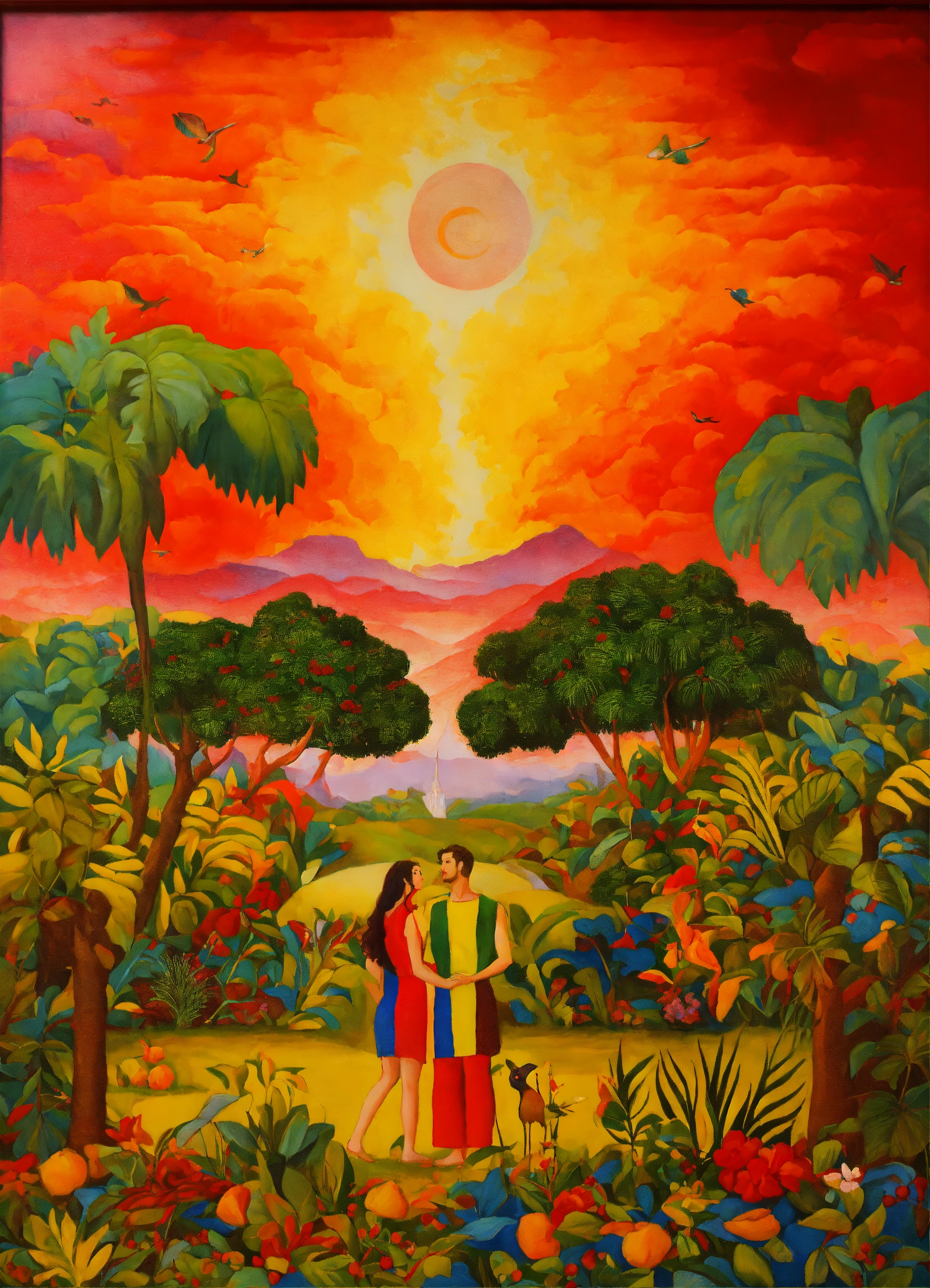 Lexica Adam And Eve In Paradise A Colorful Painting In The Style