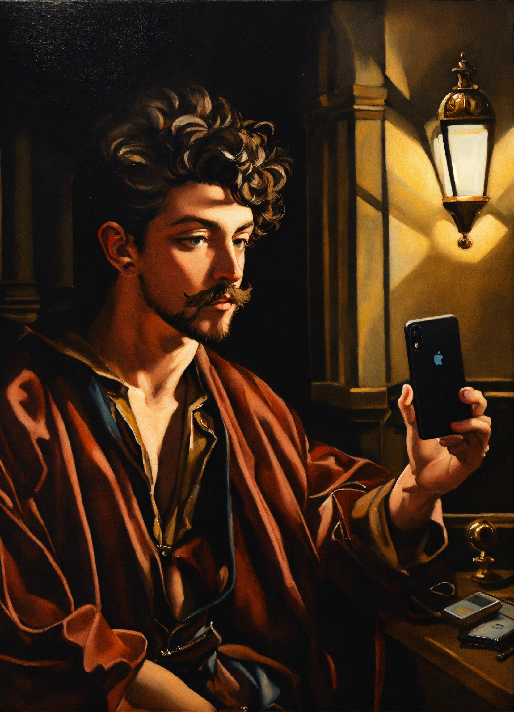 Lexica A Detailed Painting Inspired By Caravaggio Of A Man Taking