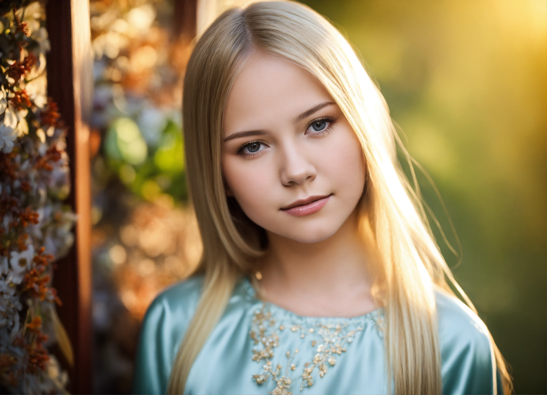 Lexica Very Pretty Tween Blonde Girl Straight Hair Centre Parting