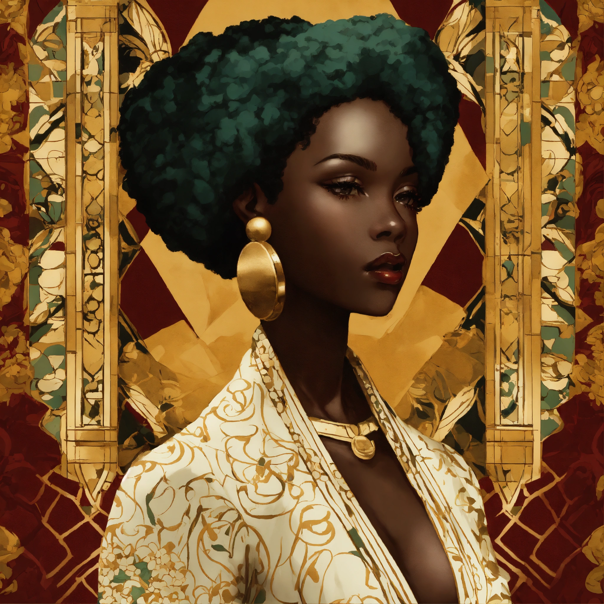 Lexica Afrocentric Repeating Pattern Create Black Renaissance Women