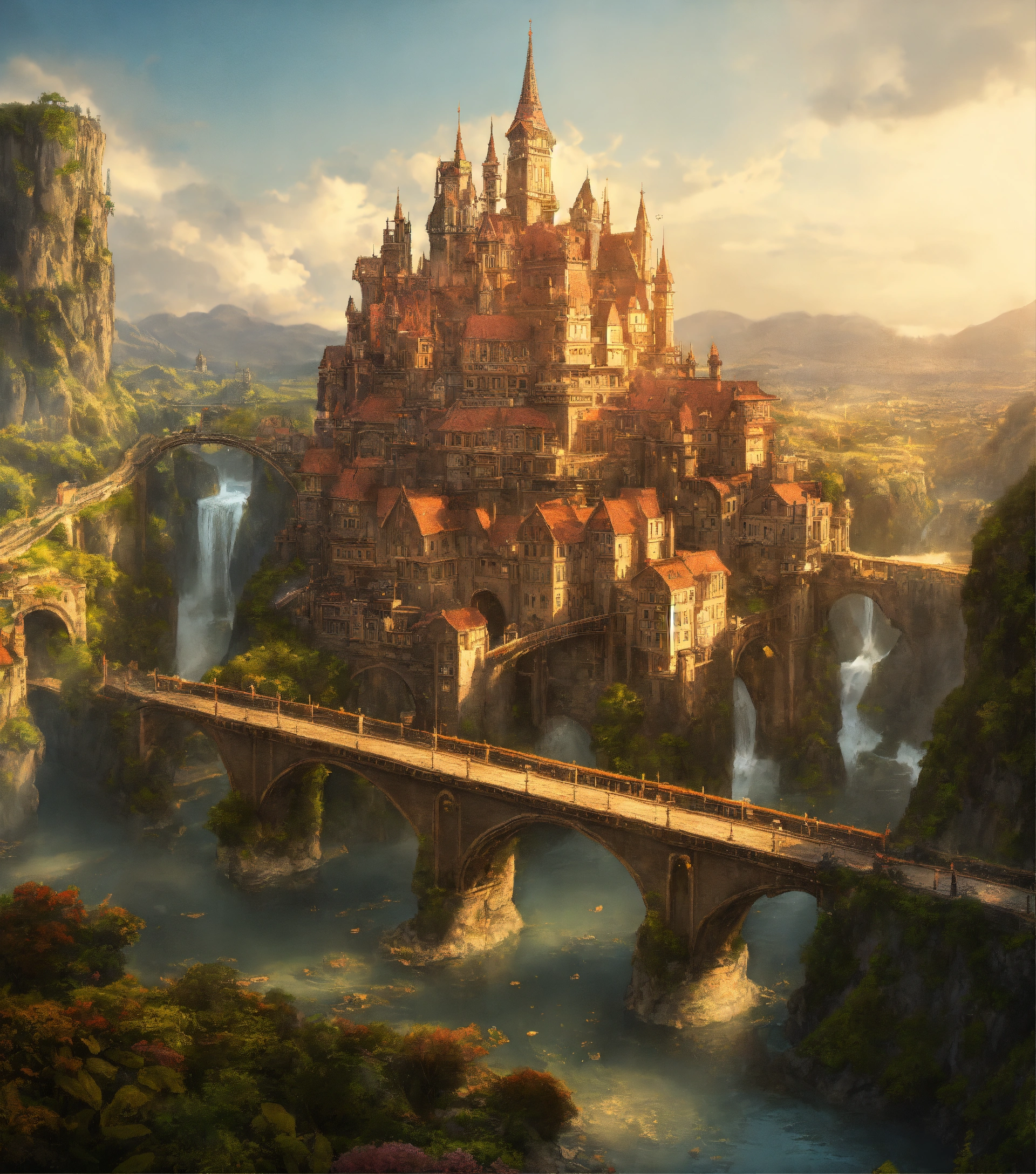 Lexica Fantasy City With A Colossal Academy On A Bridge