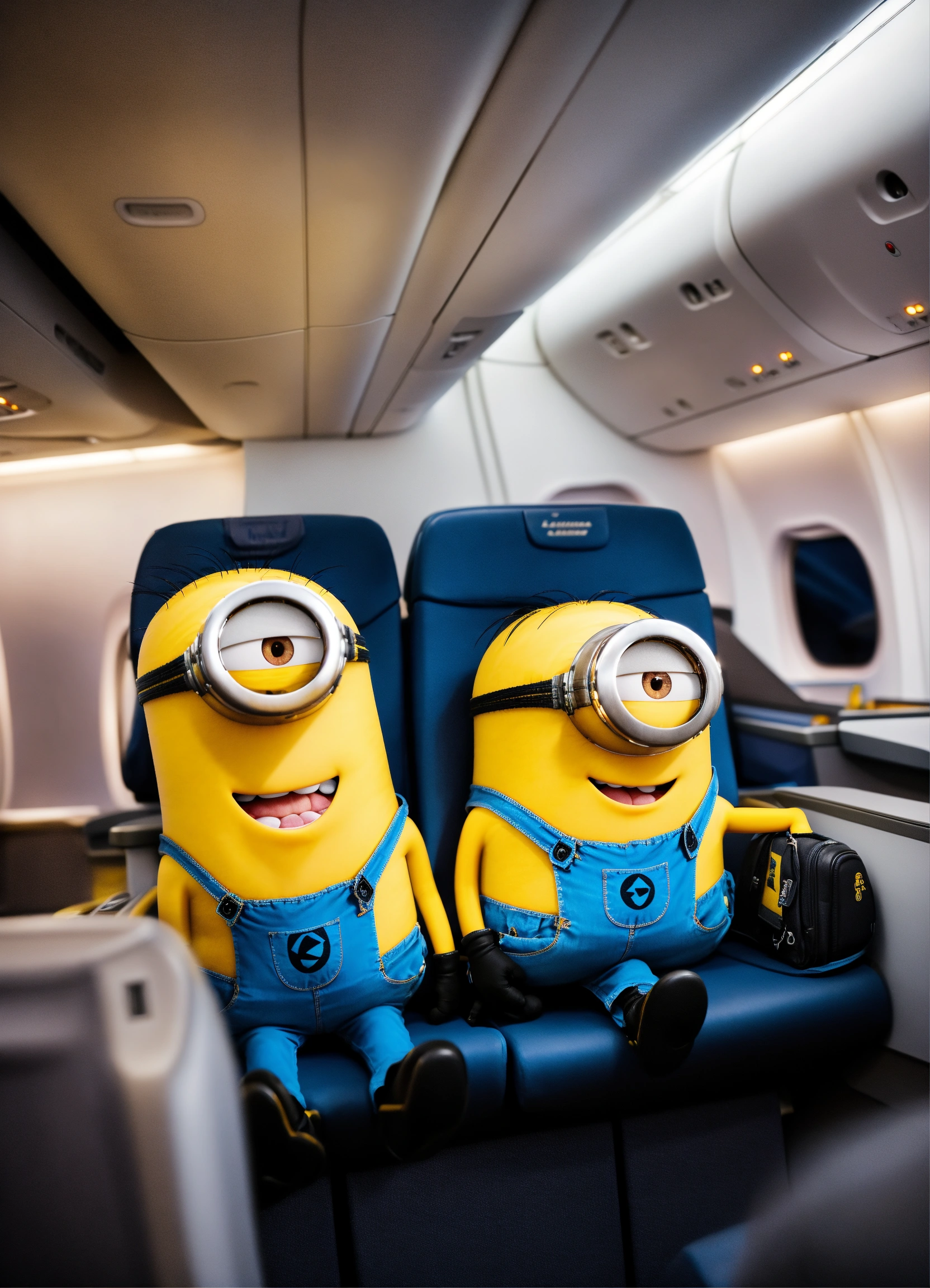 Lexica Minions In The Business Class Cabin Of A Lufthansa Aircraft