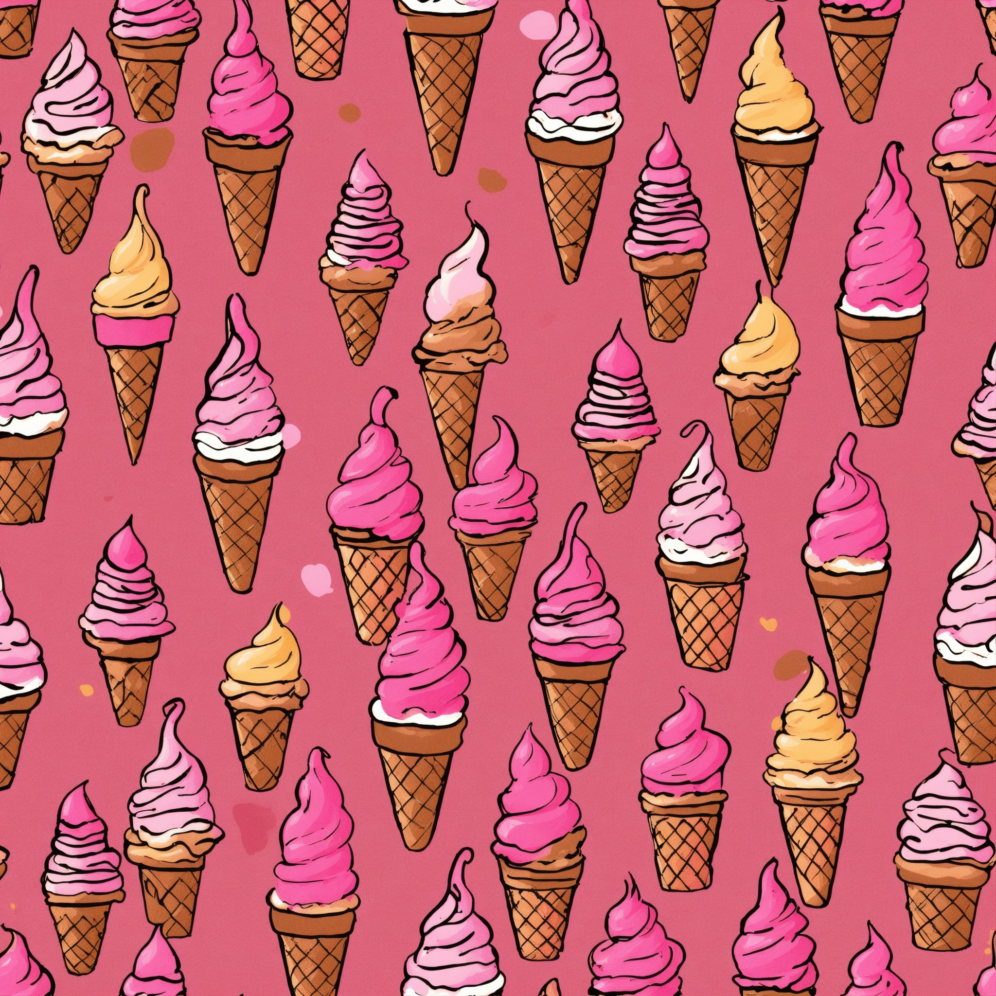 Lexica Create A Seamless Pattern Using Many Small Pink Ice Cream