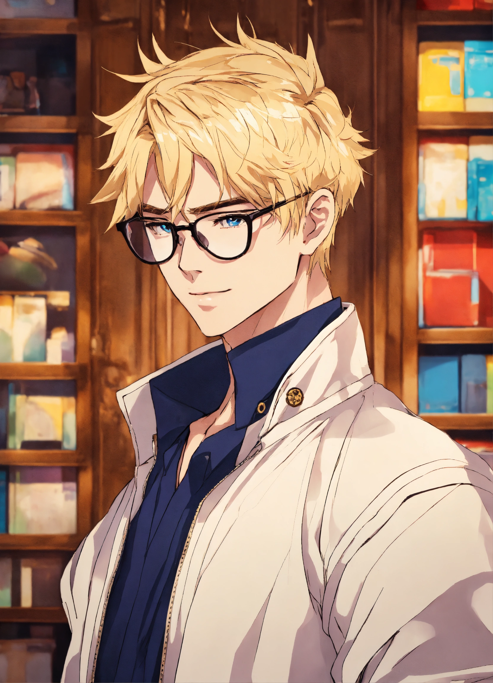 Lexica Blonde Anime Man Stylish And Wearing Glasses