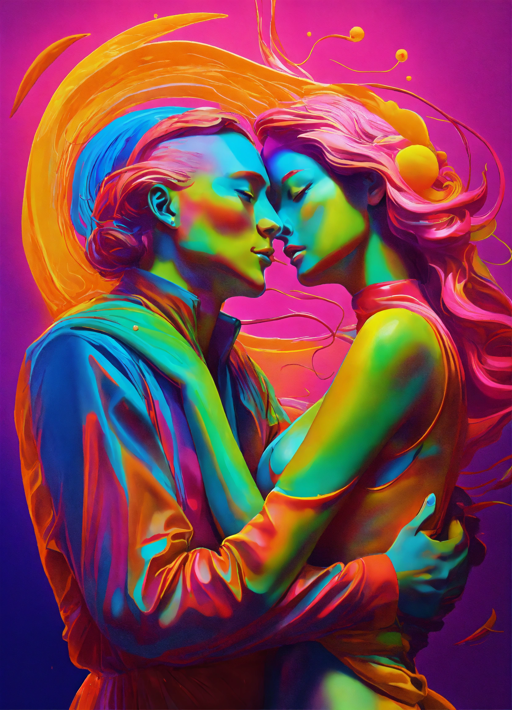 Lexica Surrealism Dali Style Neon Colors And Surrelism Forms Couple