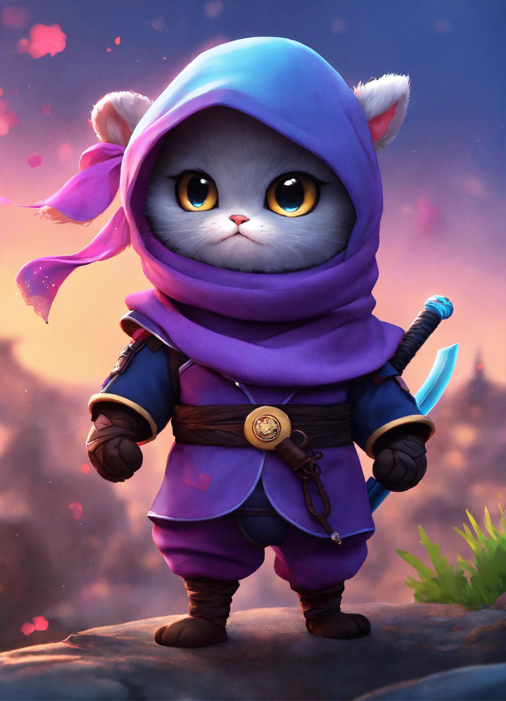 Lexica Cute And Adorable Cartoon Fluffy Ninja Fantasy Dreamlike