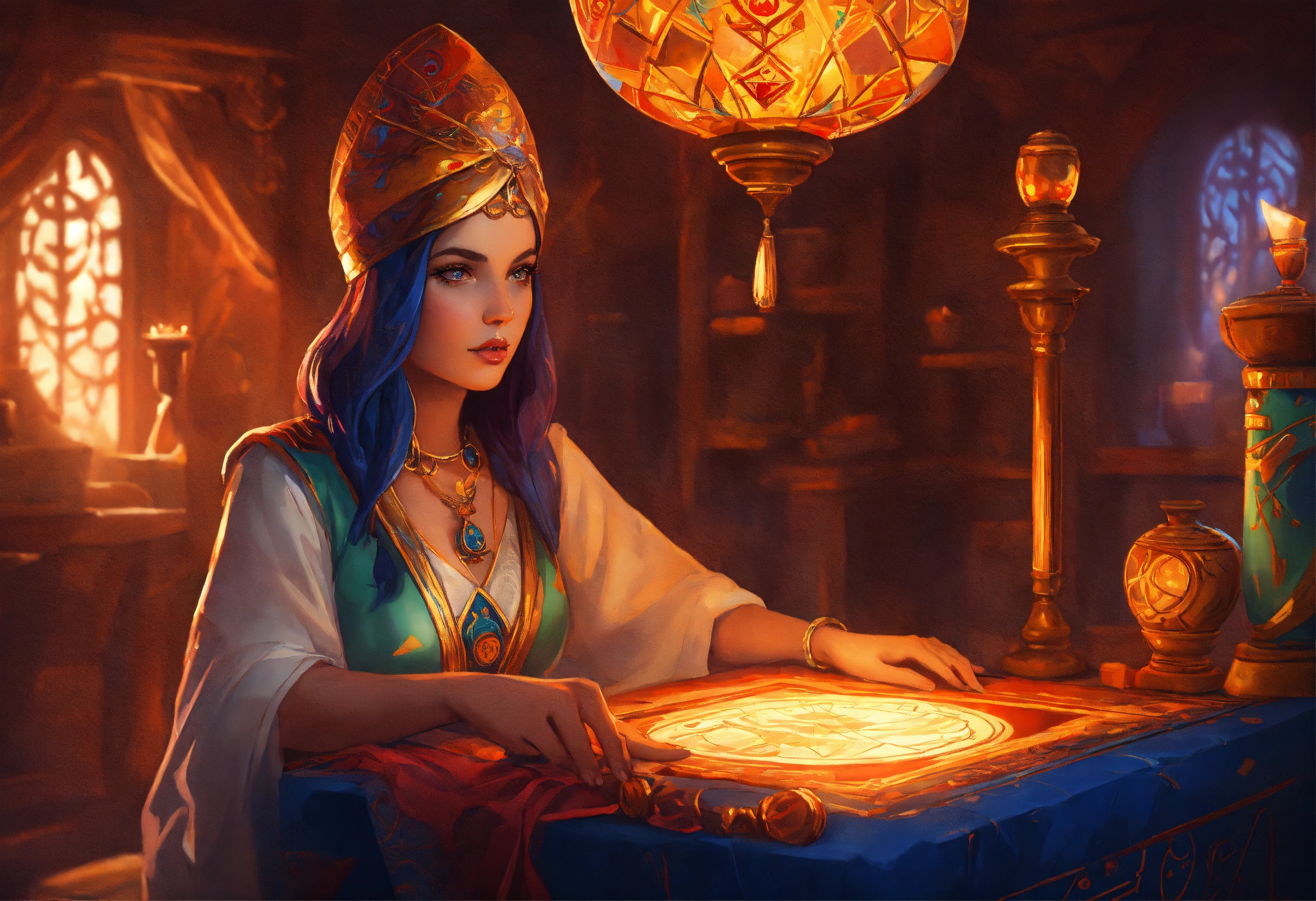 Lexica Fortune Teller Interior Ambient Background For The Slot Game