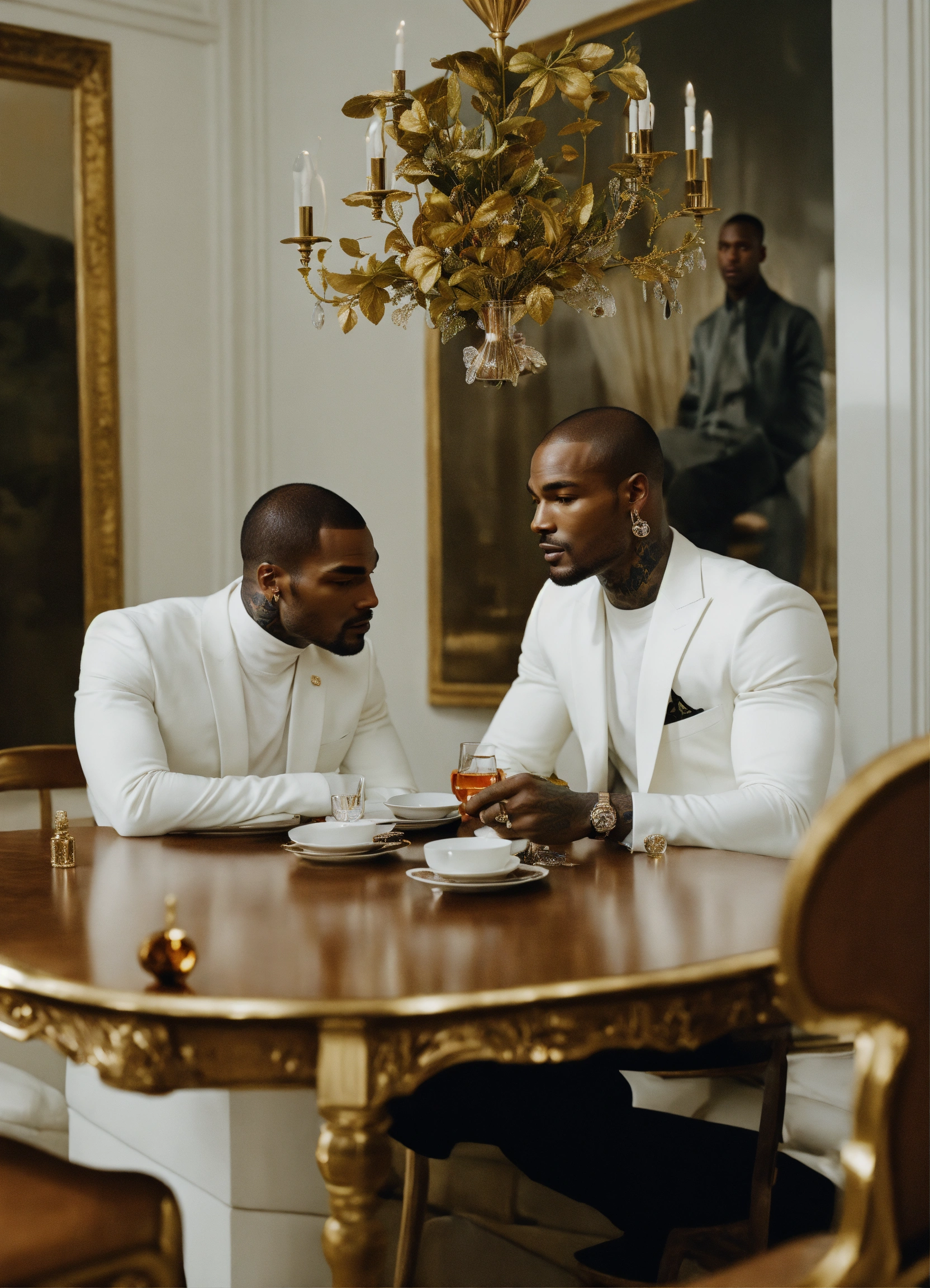 Lexica Tyson Beckford And Skepta Sitting At Black Dinning Room Table