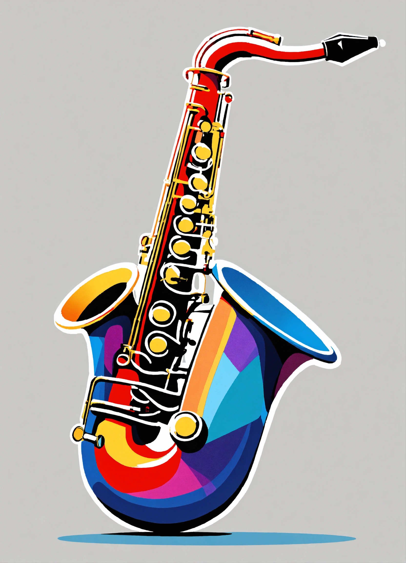 Lexica Colorful Saxophone Side View Vibrant Colors T Shirt Design