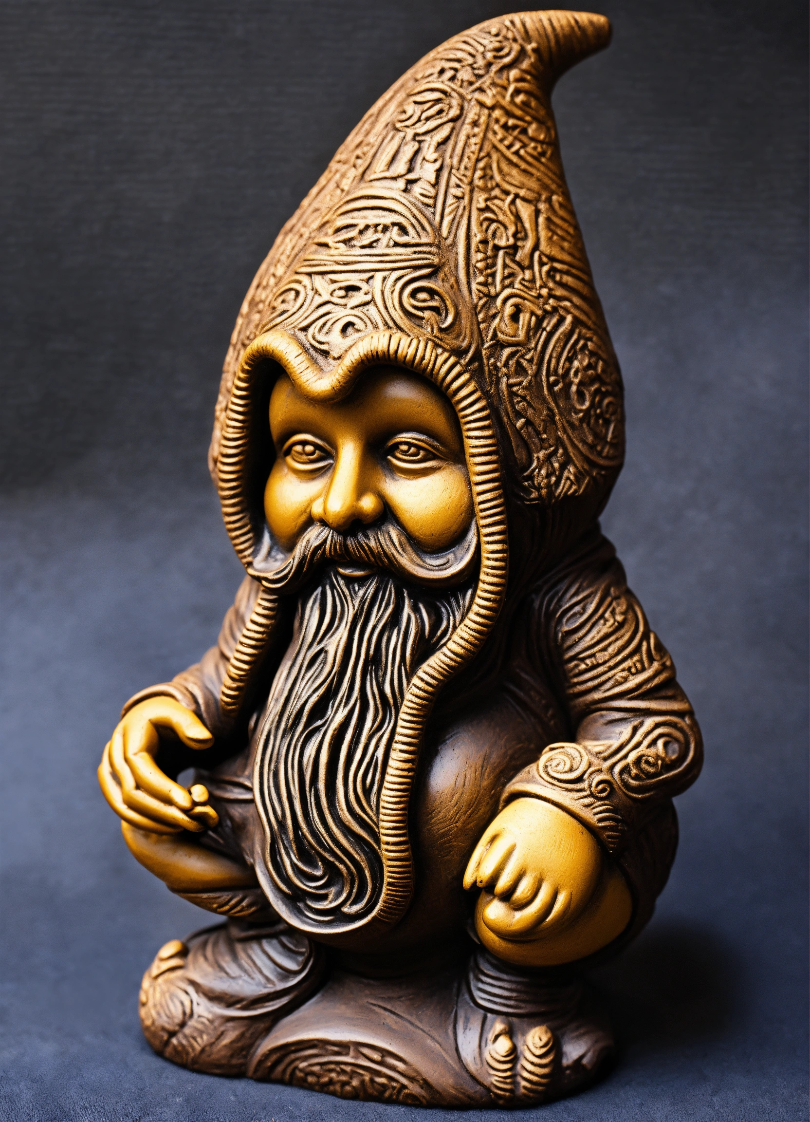 Lexica An Ancient Clay Hooded Sculptured Garden Gnome Ornament