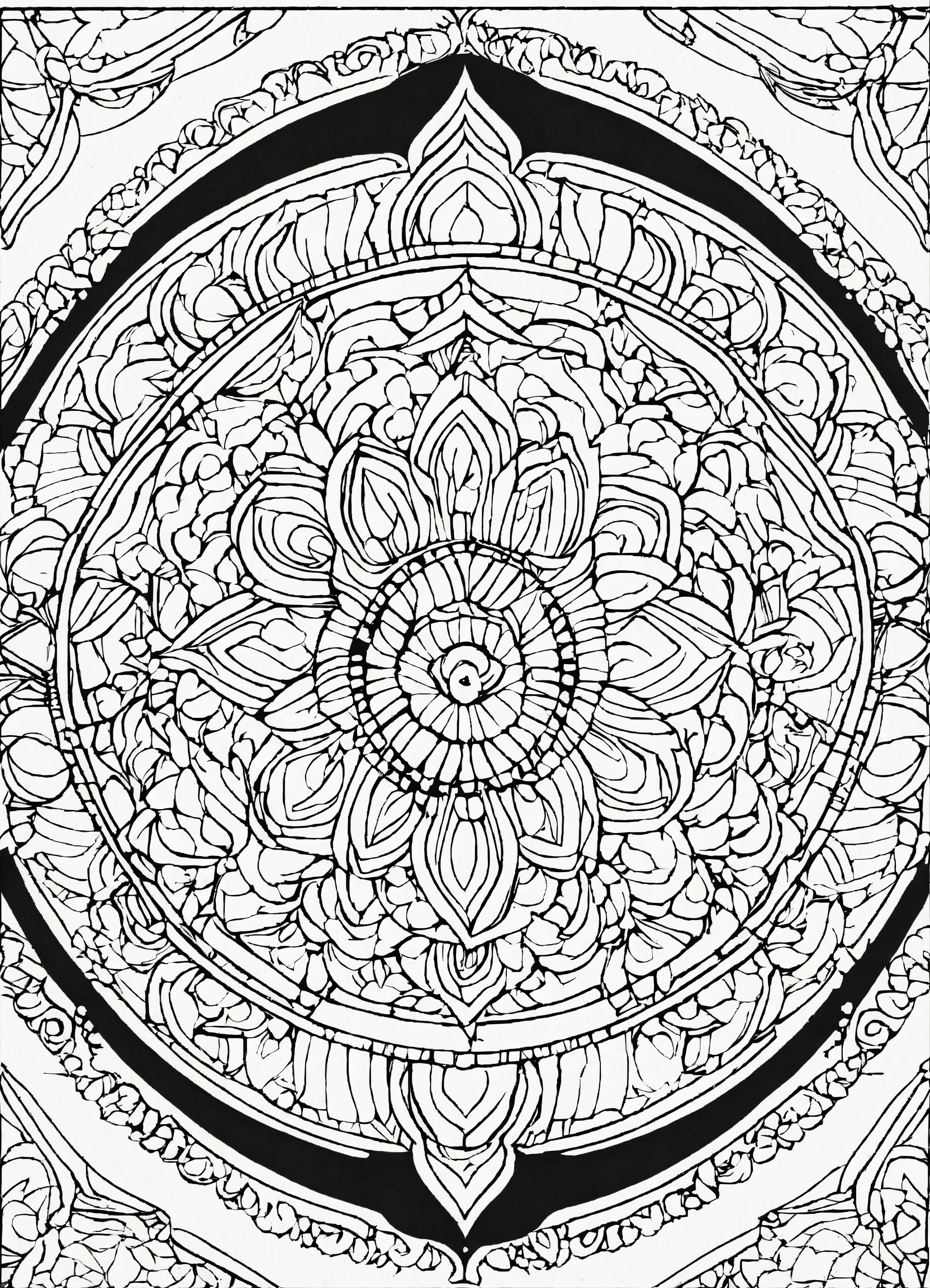 Lexica Coloring Page For Adults Bold Lines Dark Lines Mandala Mad