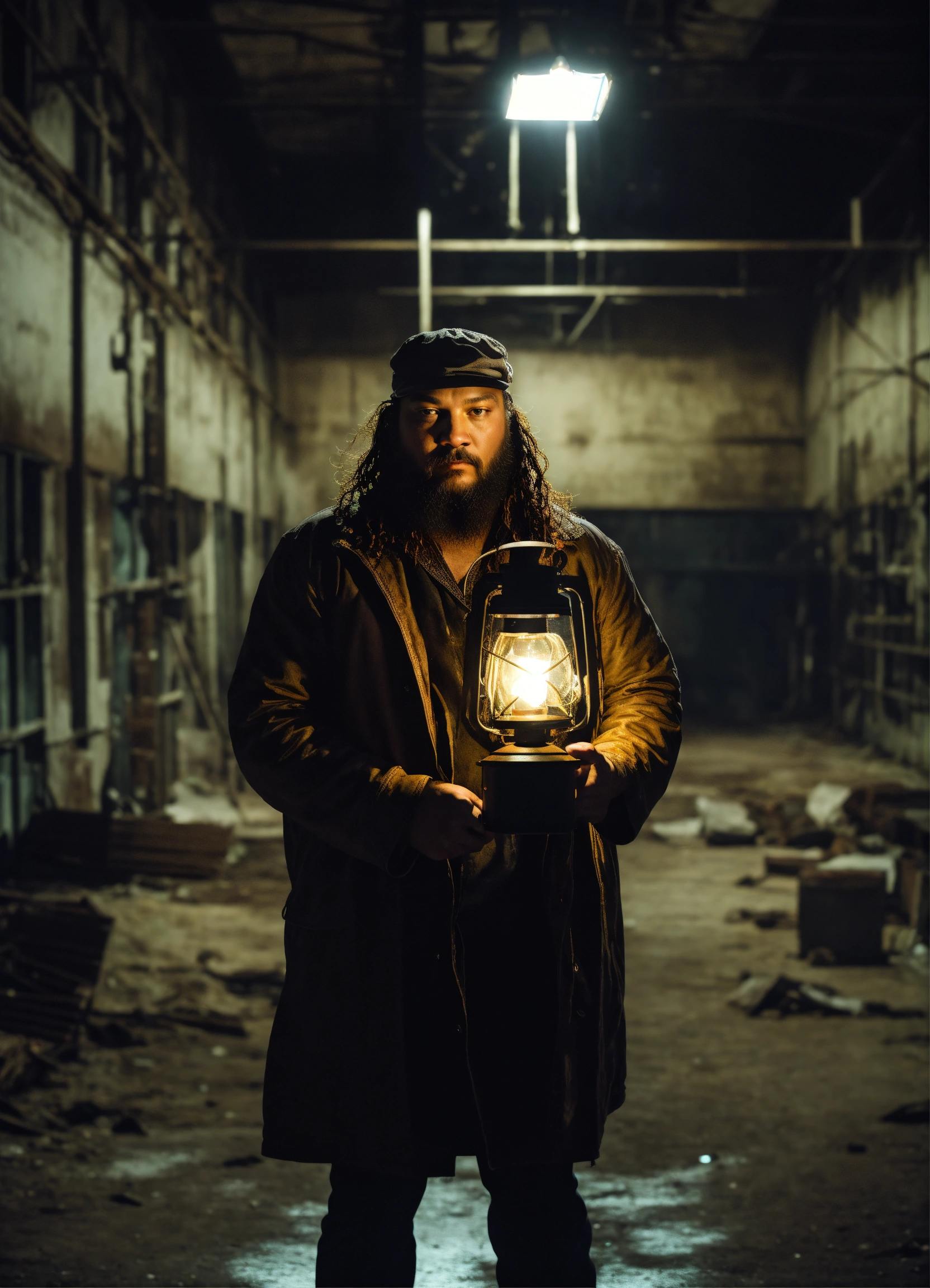 Lexica Bray Wyatt Holding A Lantern In An Abandoned Industrial