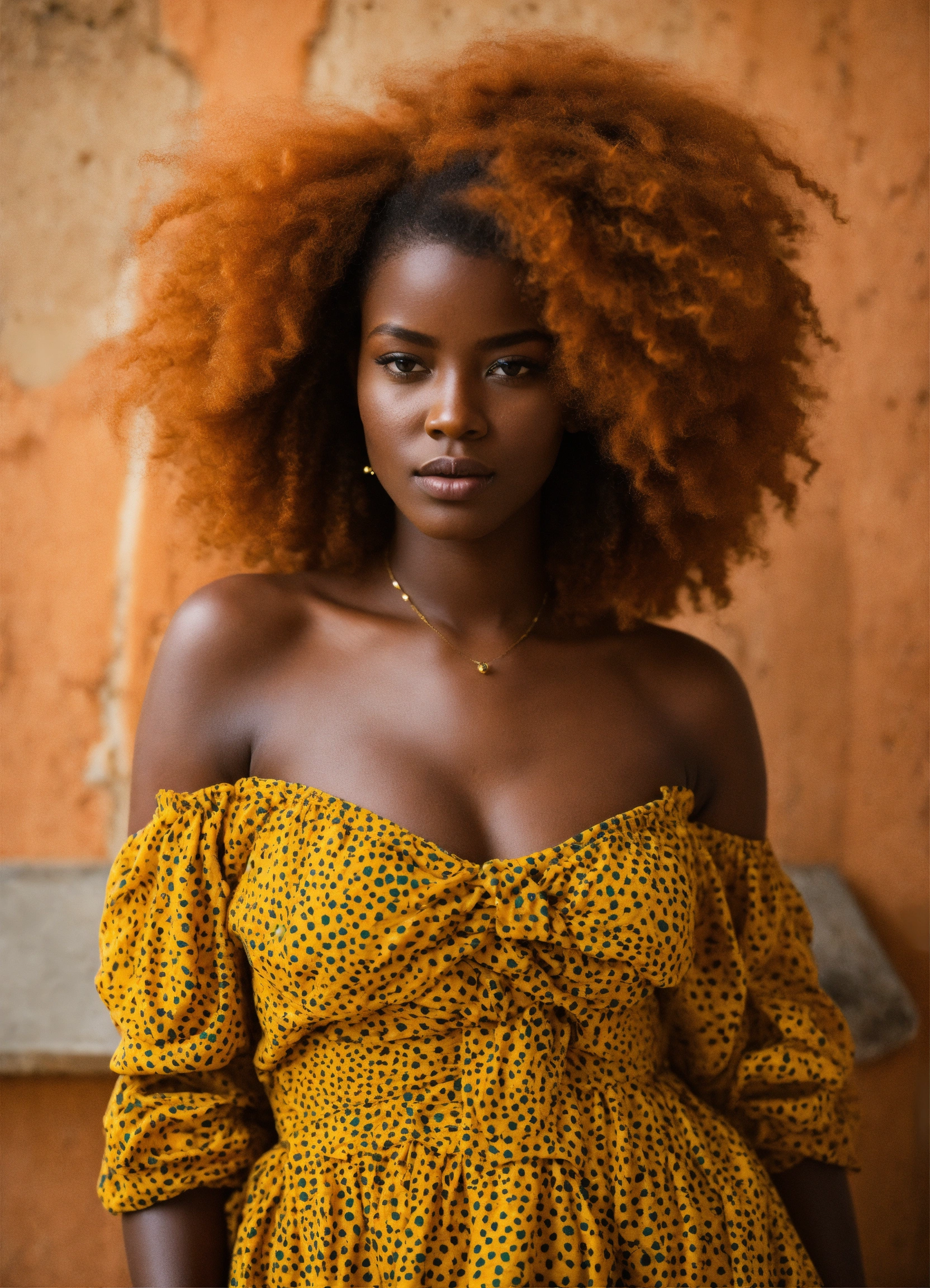 Lexica Femme cheveux roux grosse lèvre africaine