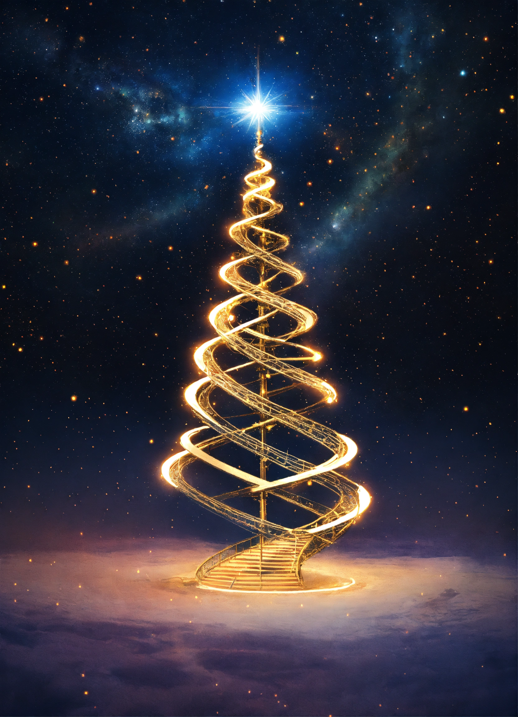 Lexica Christmas Tree Spiral Universe Stars