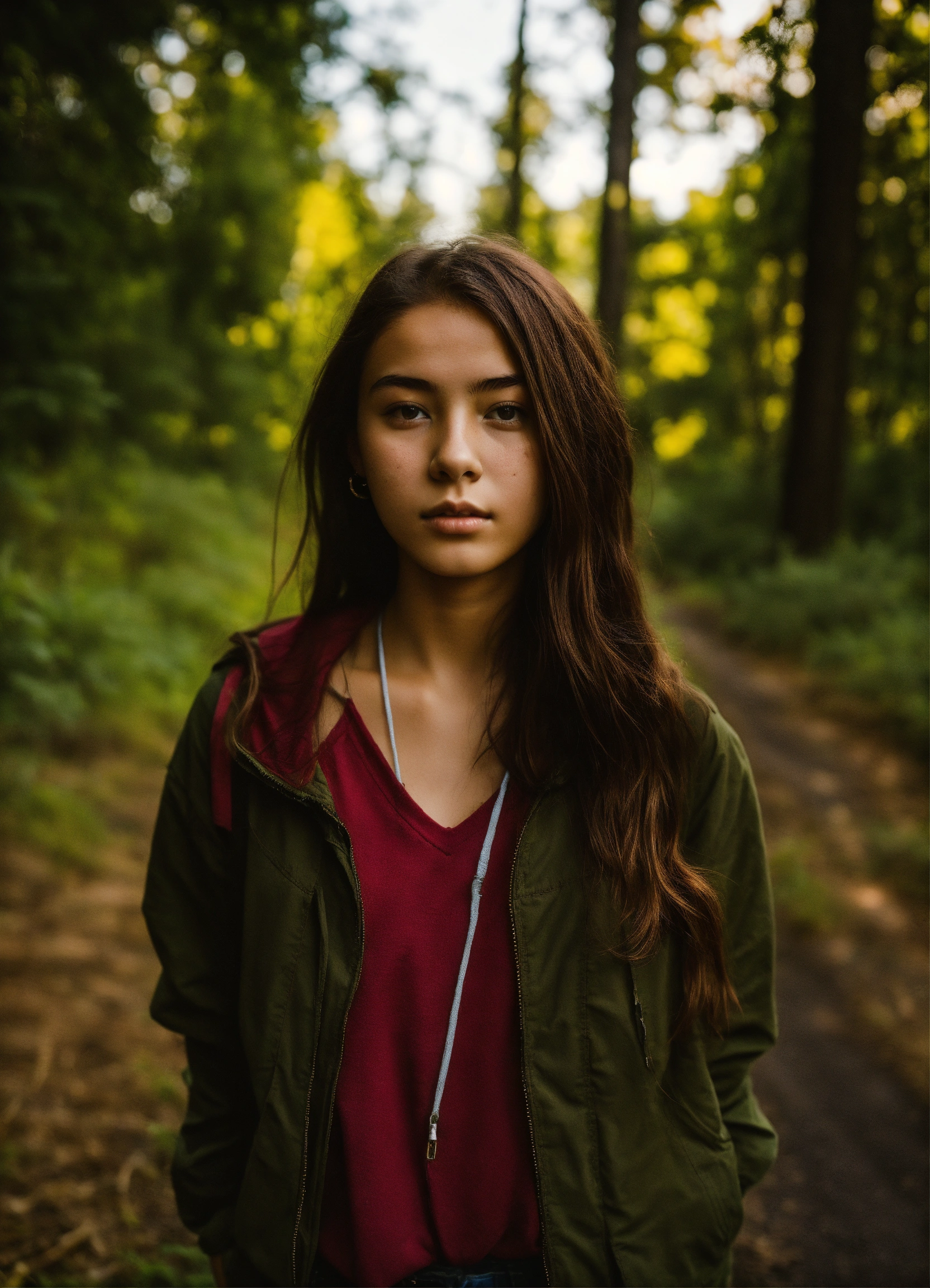 Lexica Year Old Girl On The Edge Of A Forest Next To The Road