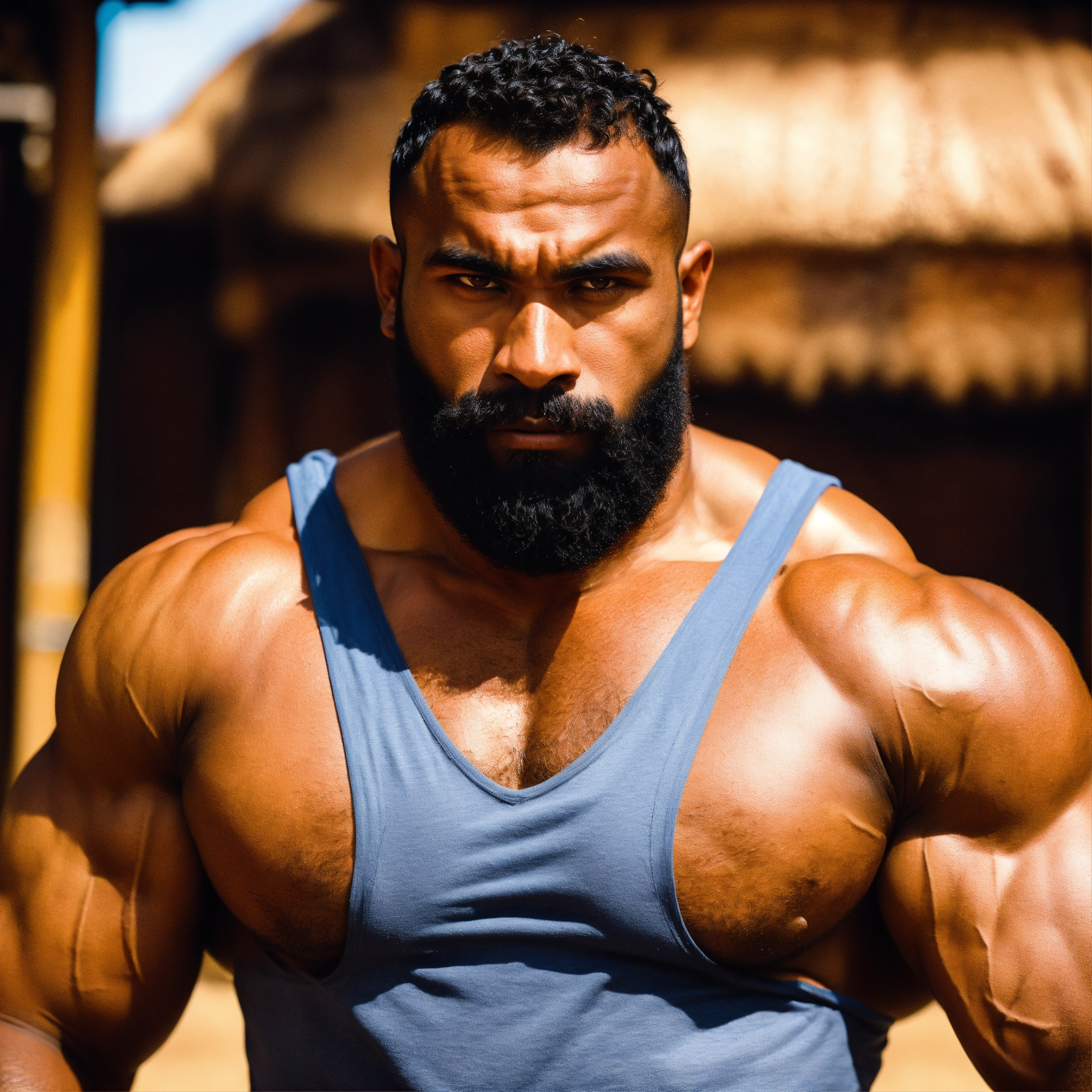 Lexica Year Old Hairy Mauritanian Man With Big Muscles Big