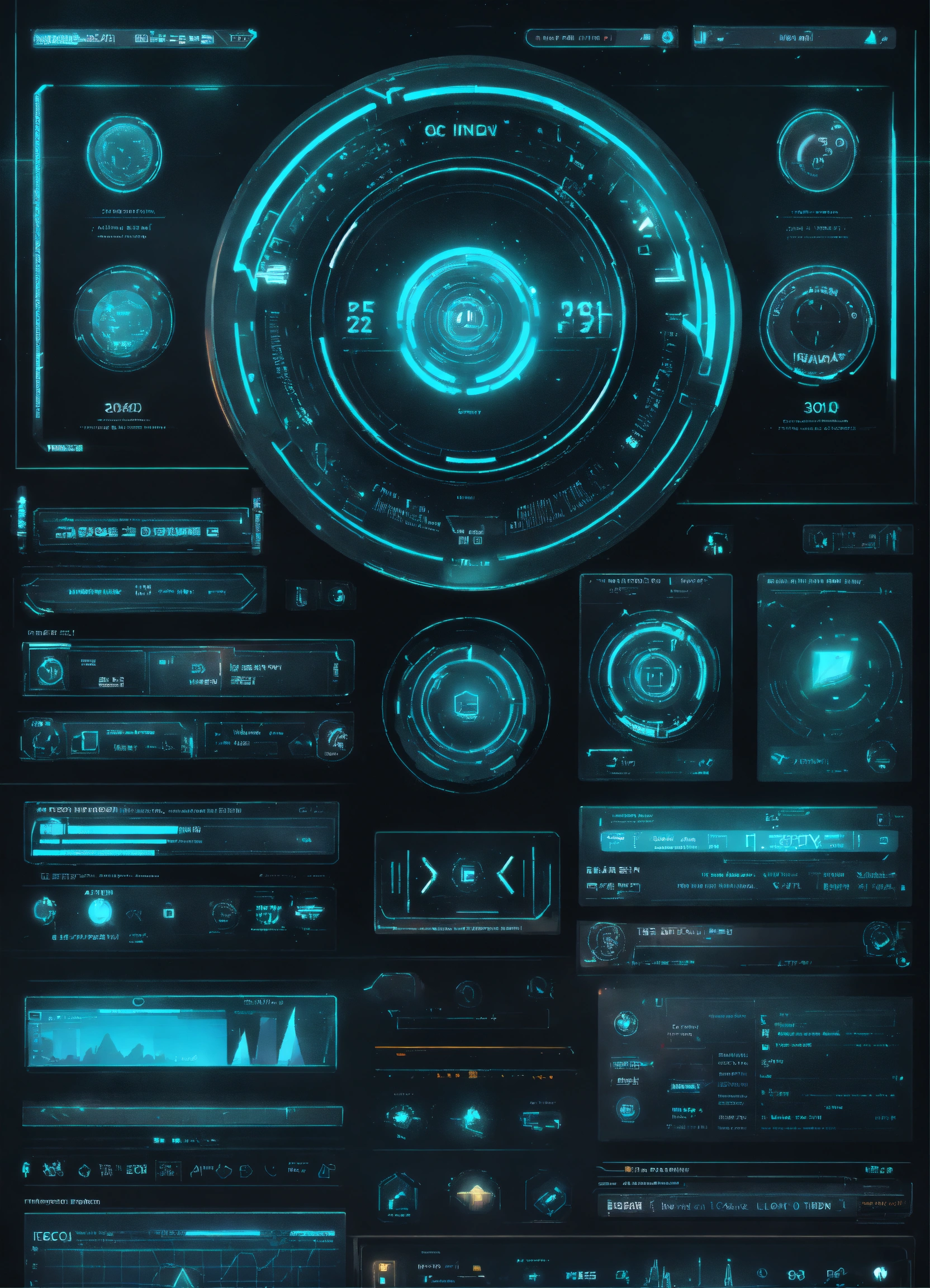 Lexica Vector Futuristic Interface Ui Elements Holographic Hud User