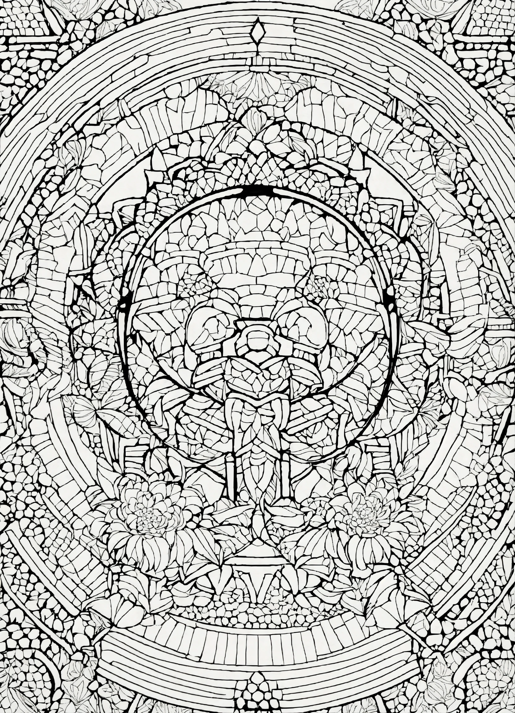 Lexica Coloring Page For Adults Bold Lines Dark Lines Mandala Body