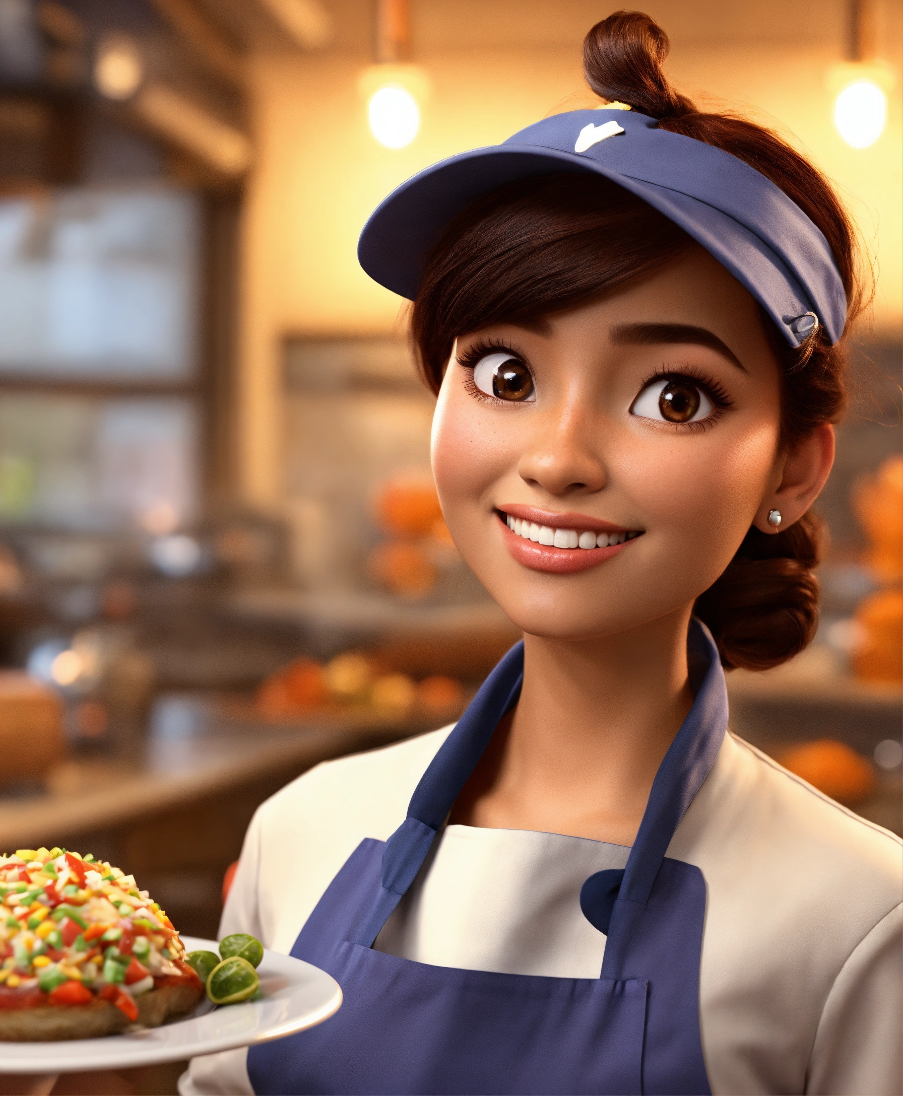 Lexica Linda Chica Vestimenta Chef Vestimenta Negra Estilo Pixar