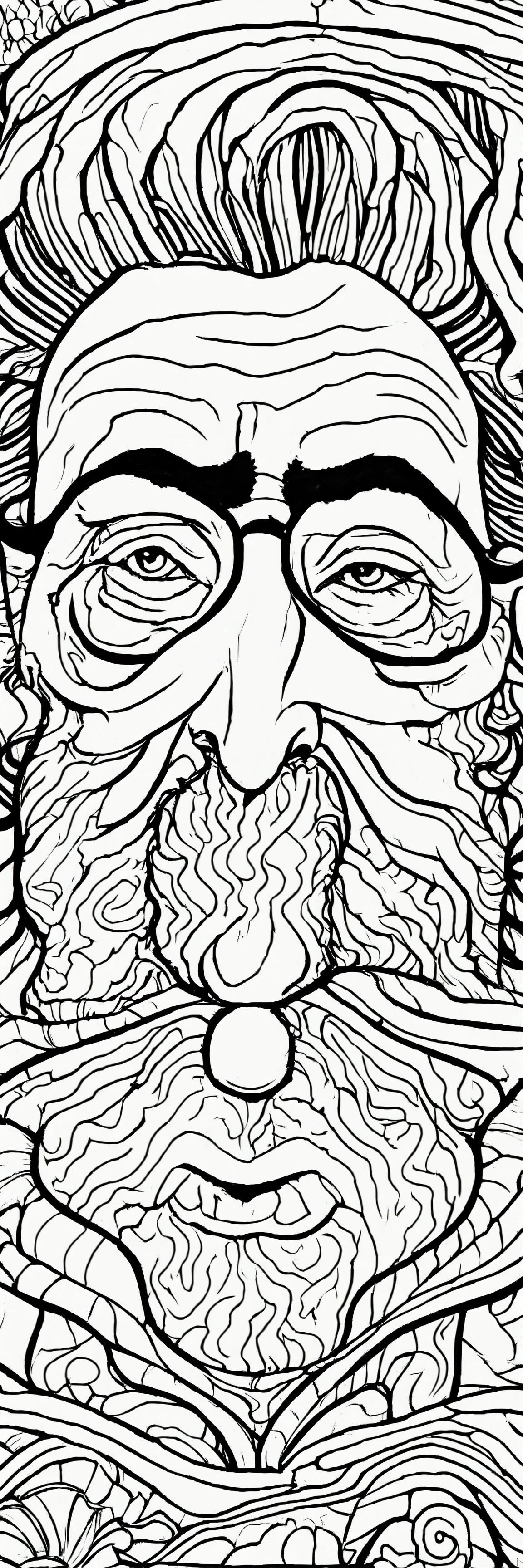 Lexica Coloring Page For Adults Wavy Lines Mad Magazine Character