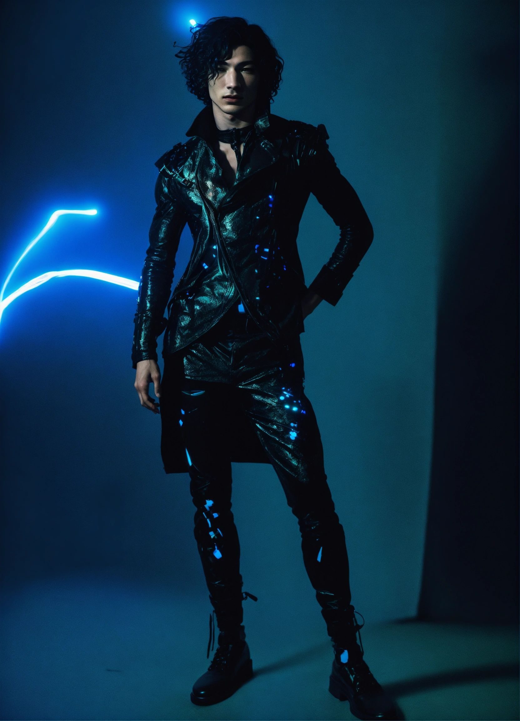 Lexica Full Body Bioluminescent Biopunk Portrait Of Ezra Miller