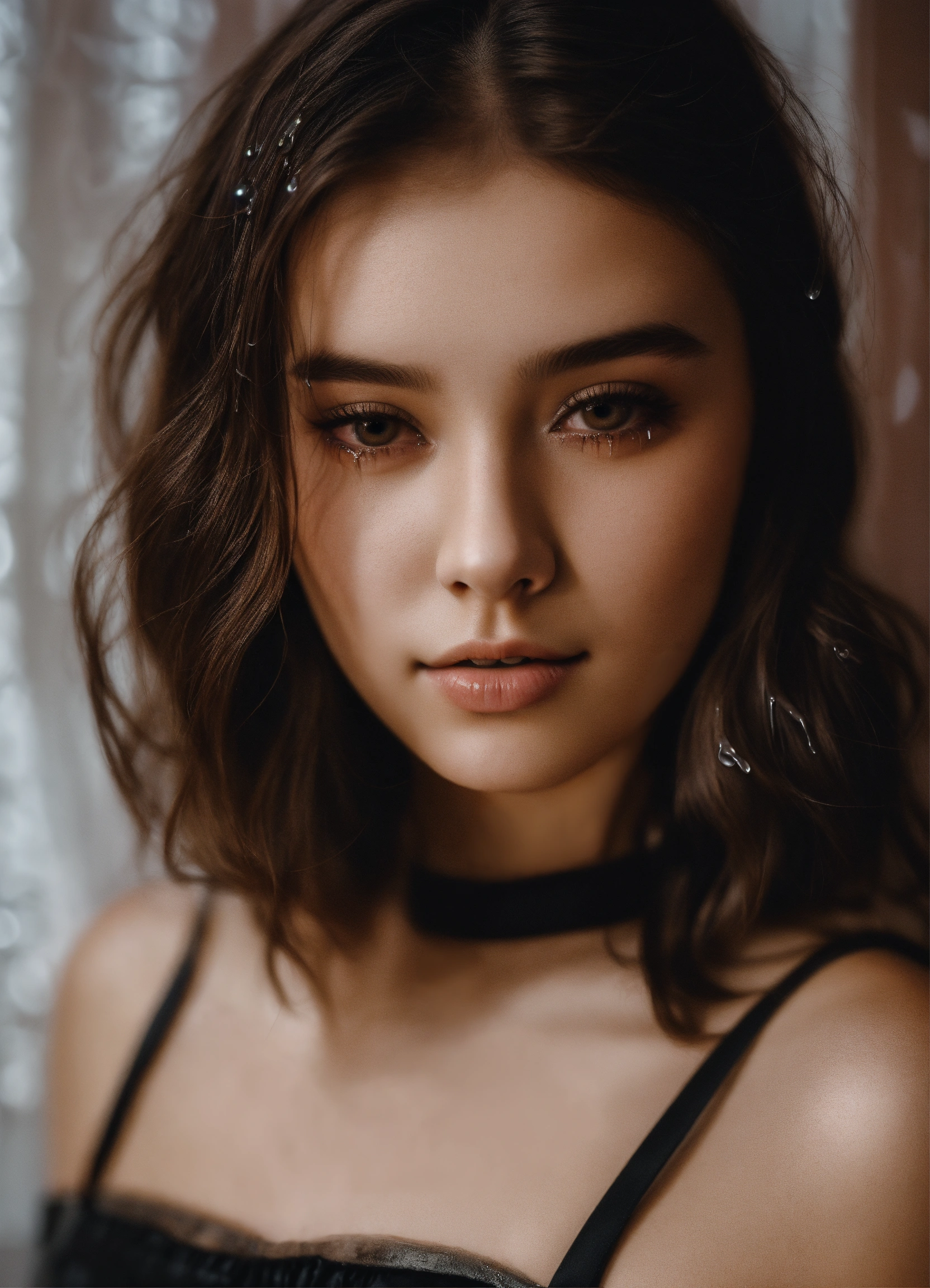 Lexica Portrait Of Beautiful Brunette 18 Year Old With Off White Semi