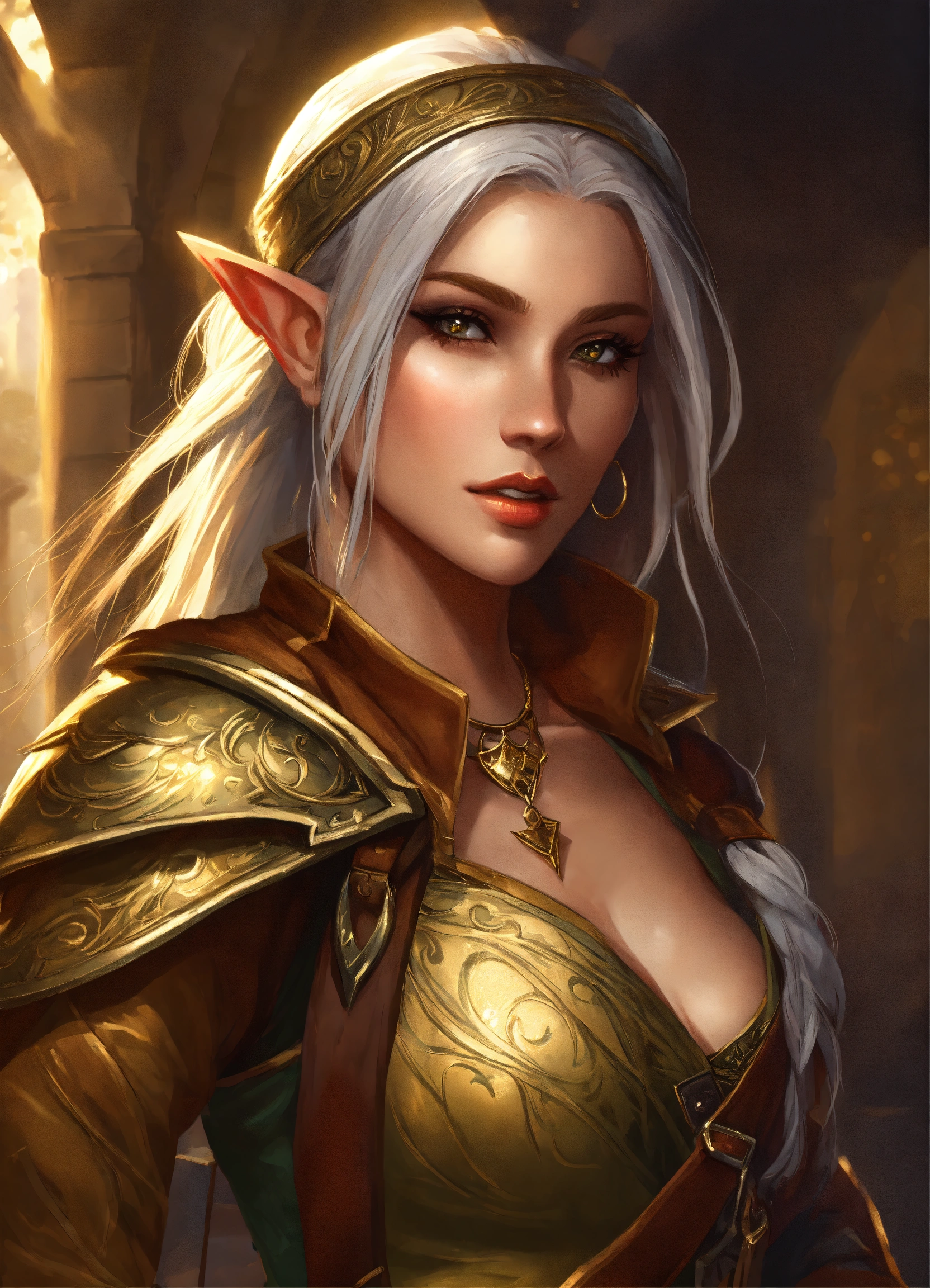 Lexica Half Human Half Gold Elf Beautiful Female Thief D D Fantasy Art