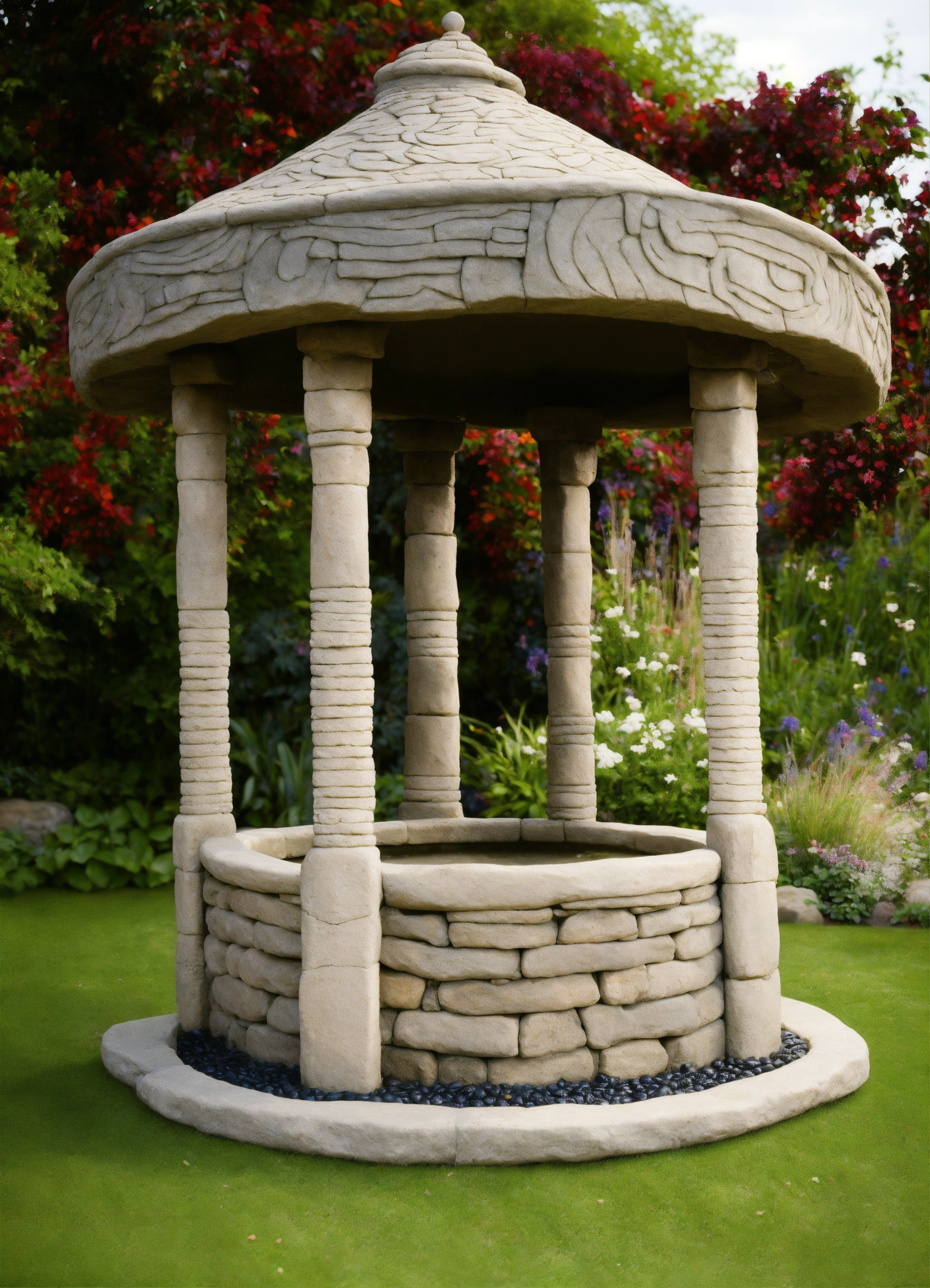 Lexica An Ancient Stone Wishing Well Hand Made Sculptured Garden In