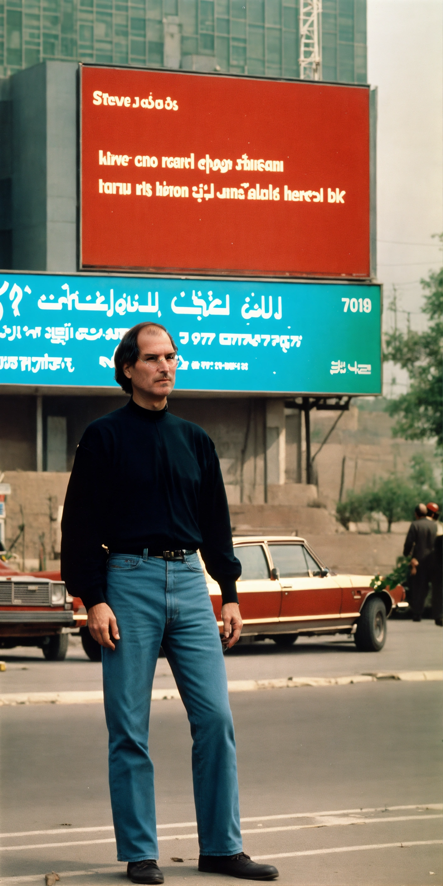 Lexica Steve Jobs In Tehran In The 1980s Next To A Empty Red