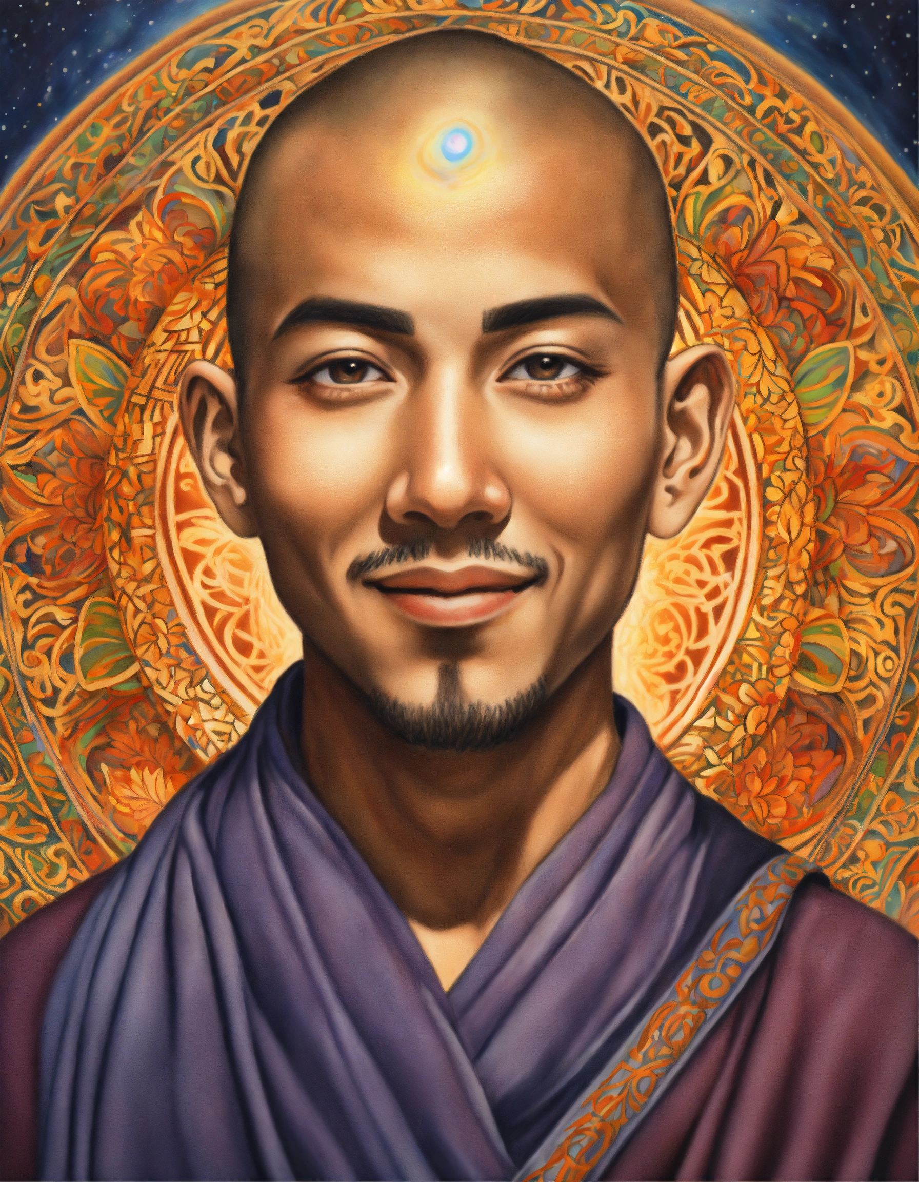 Lexica Realistic Painted Colored Pencil Drawing Of Portrait Of A Monk