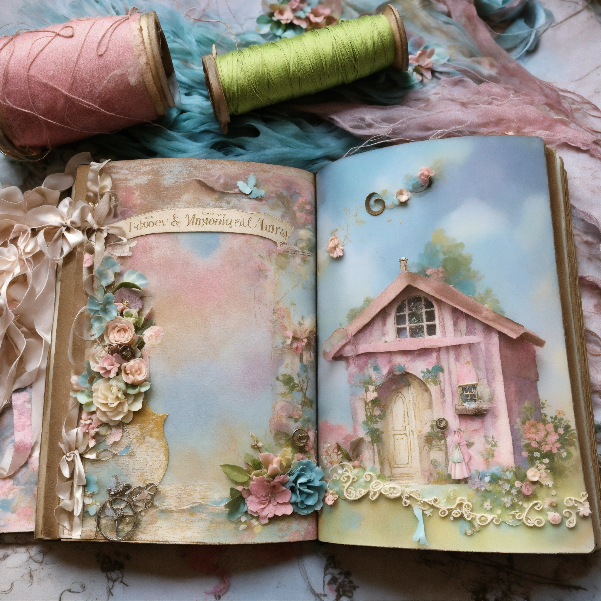 Lexica Shabby Chic Dreamy Mist Pastel Junk Journals Vintage Sewing