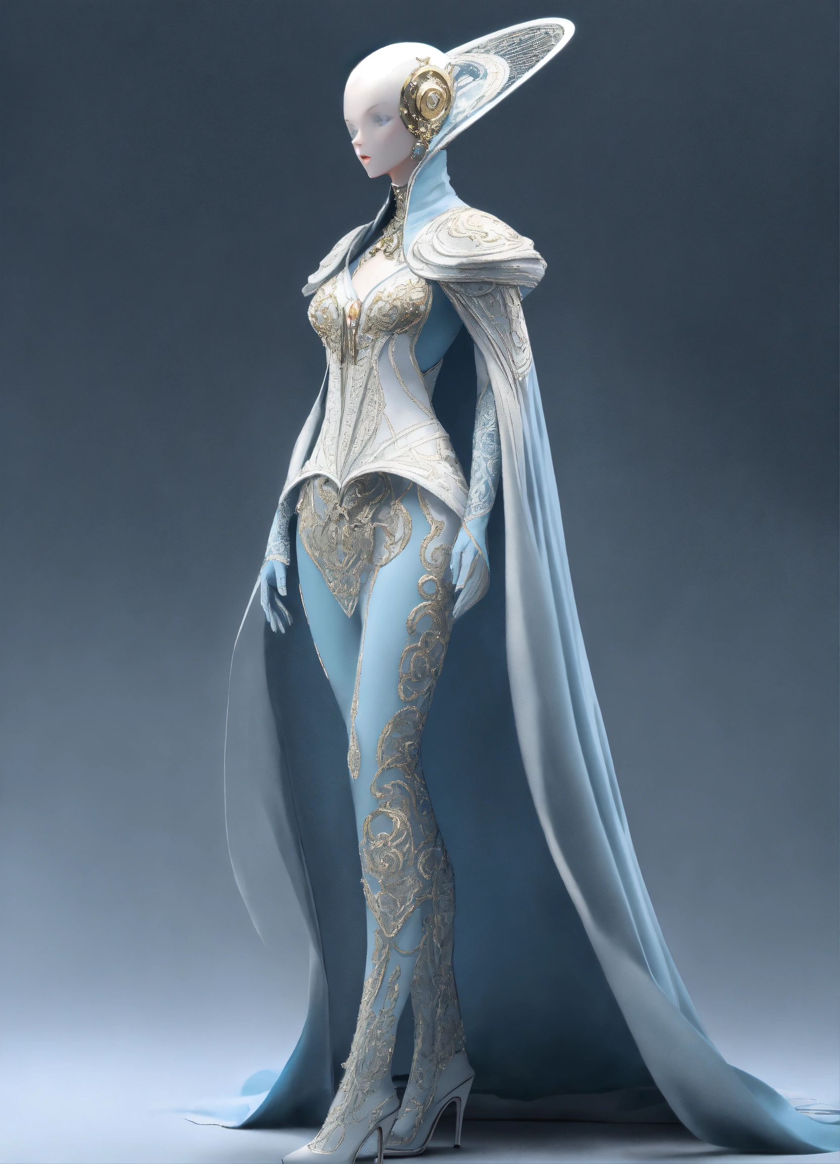 Lexica A Alien Woman With A Long Beutiful Dress Winter Cape