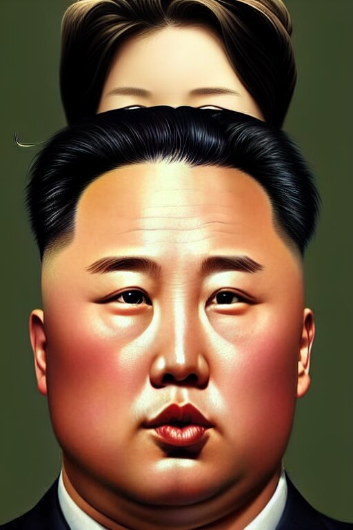 Lexica Putin With Kim Jong Un Hairstyle Realistic Portrait