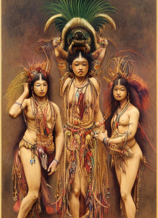 Lexica Hyper Realistic Painting Of Warao Dance Yanomami Gold